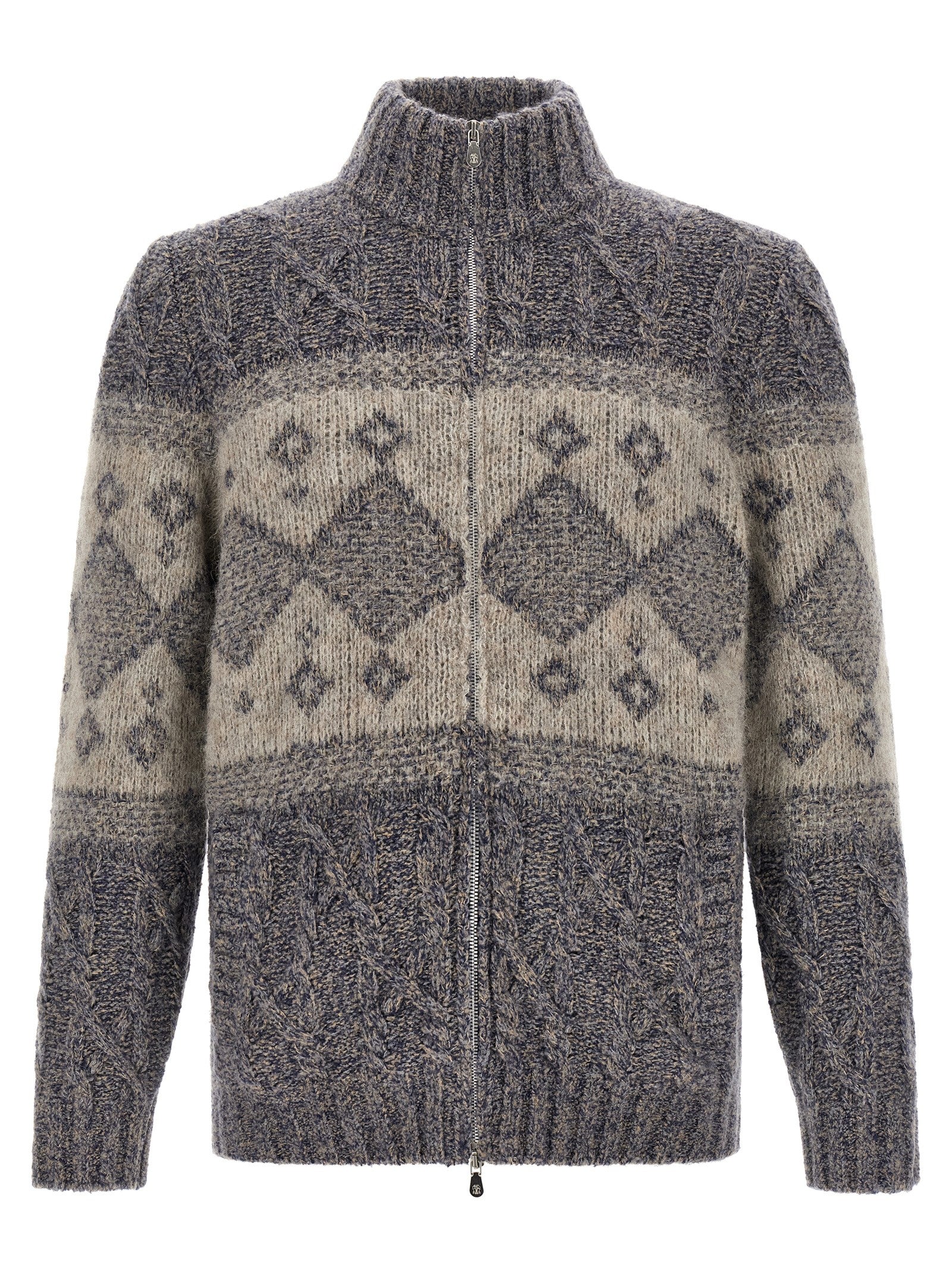 Brunello Cucinelli Gray Virgin Wool Men's Cardigan