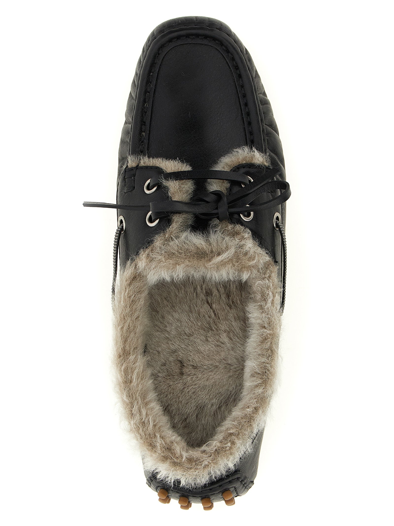 Brunello Cucinelli Black Calfskin Slip-On Women's Loafers