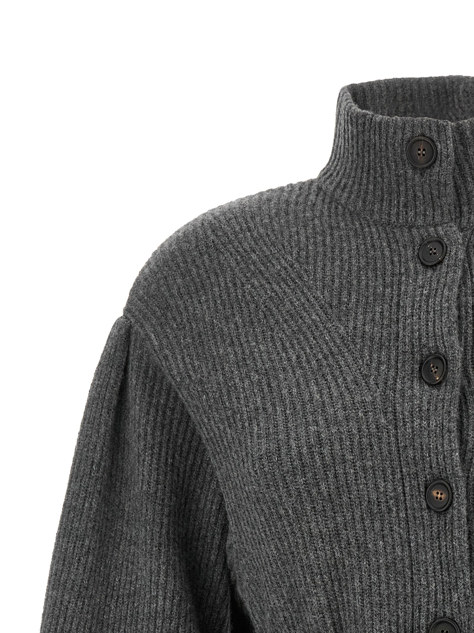 Brunello Cucinelli Gray Virgin Wool Women's Cardigan