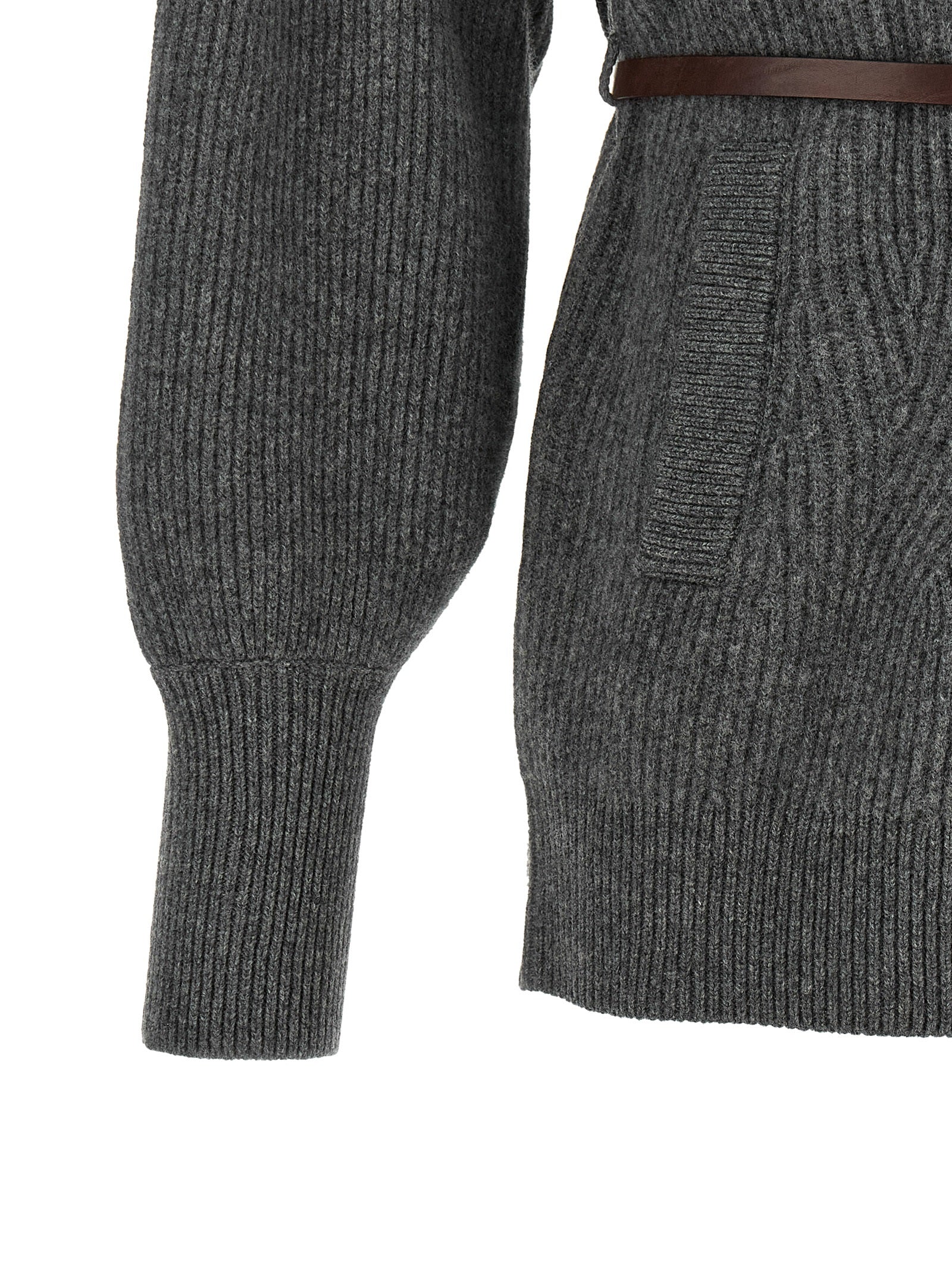 Brunello Cucinelli Gray Virgin Wool Women's Cardigan