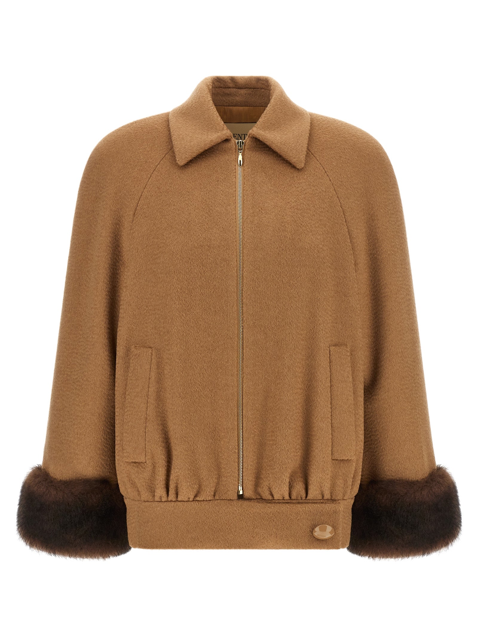 Valentino Garavani Brown Lamb Fur Women's Bomber