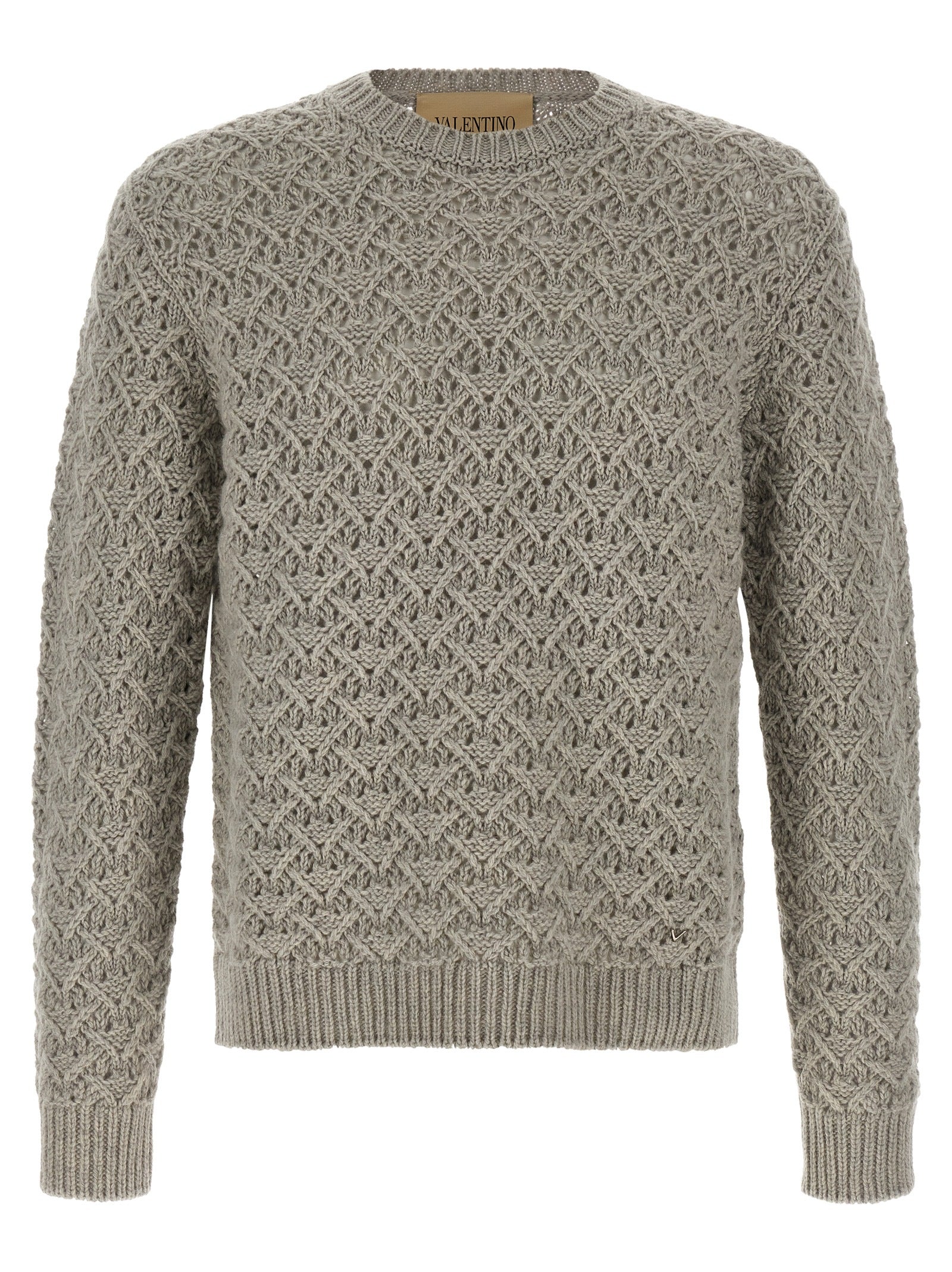 Valentino Garavani Gray Virgin Wool Men's Cardigan