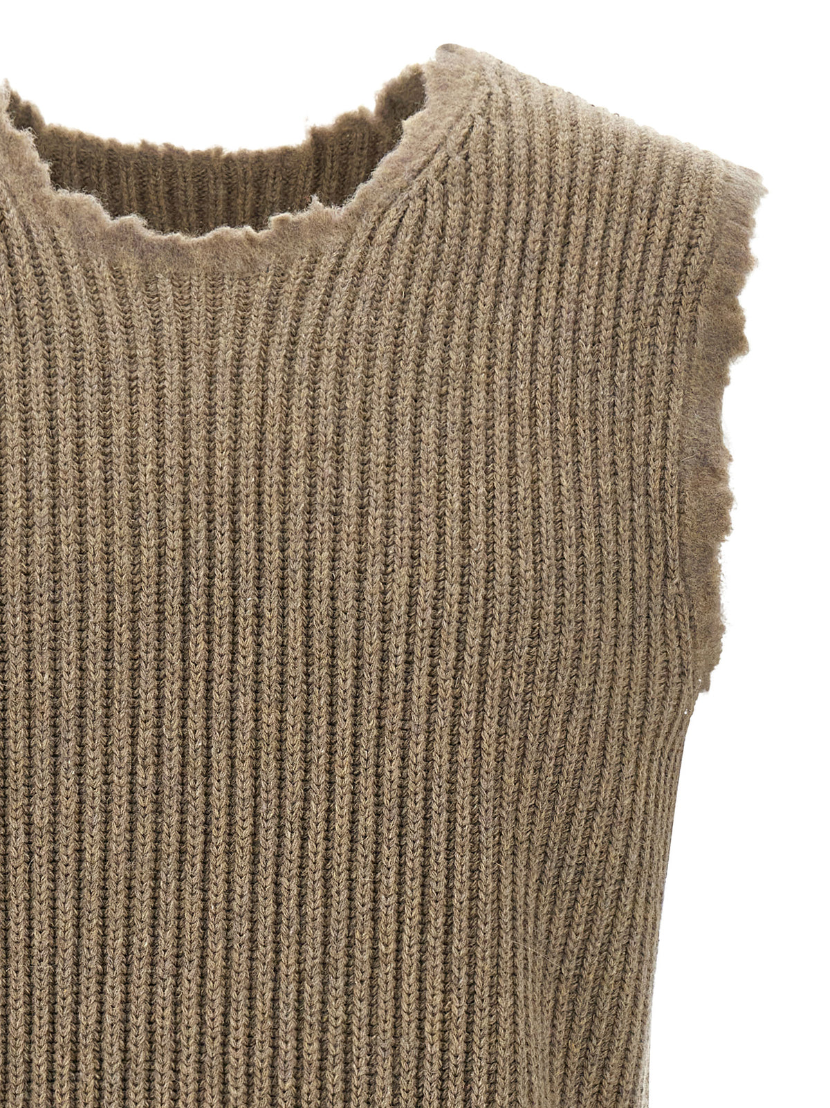 MM6 Maison Margiela Beige Wool Sleeveles Men's Sweater