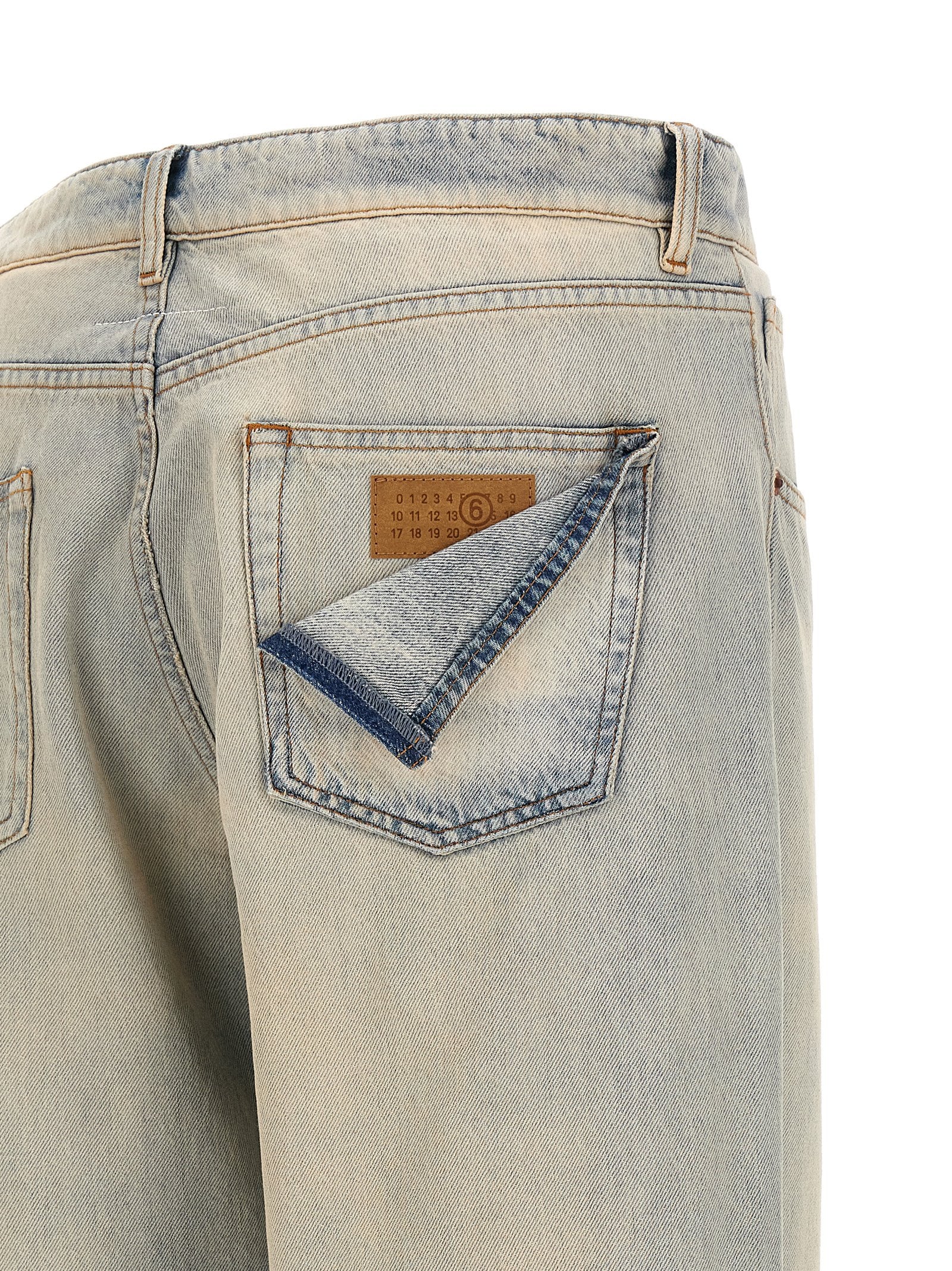 MM6 Maison Margiela Blue Cotton Relaxed Fit Men's Jeans
