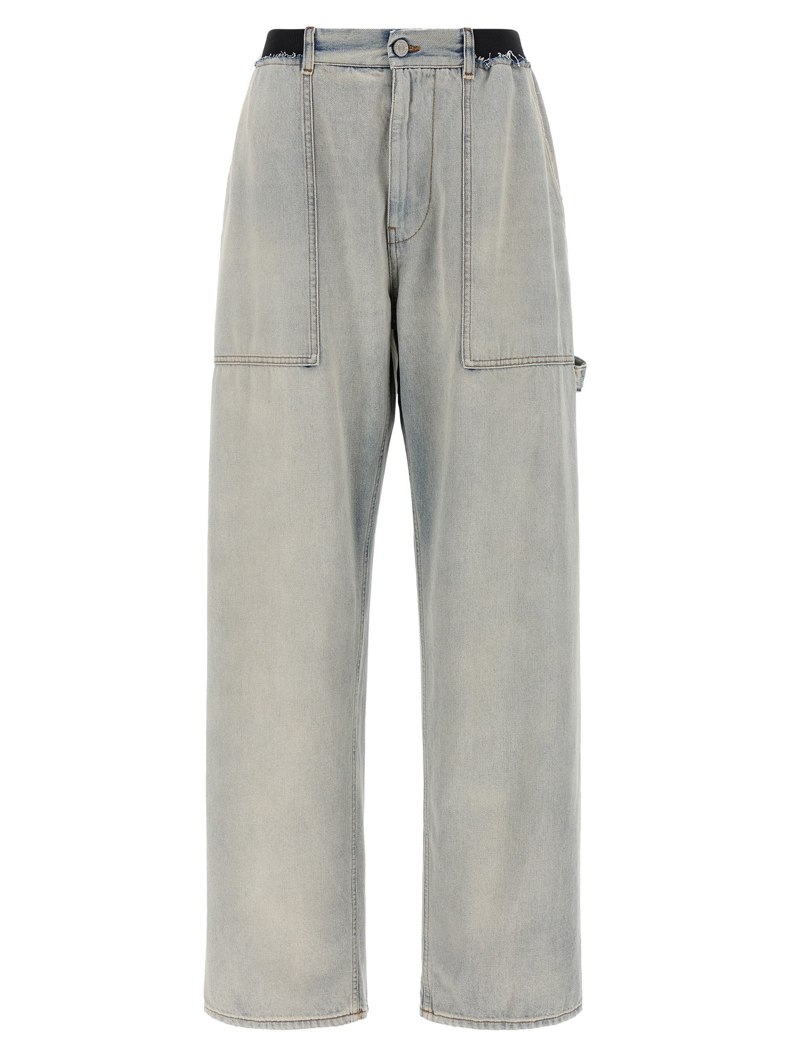 MM6 Maison Margiela Blue Cotton Relaxed Fit Women's Jeans