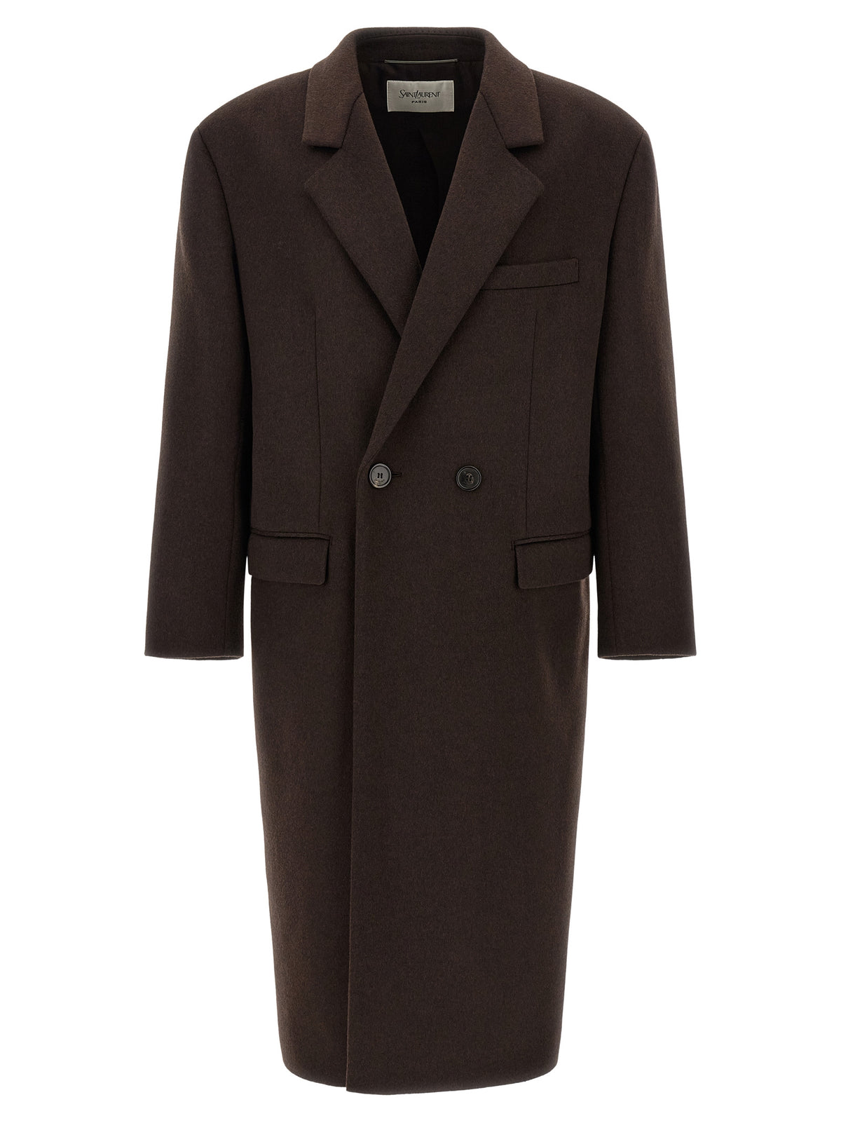 Saint Laurent Brown Wool Men's Coat