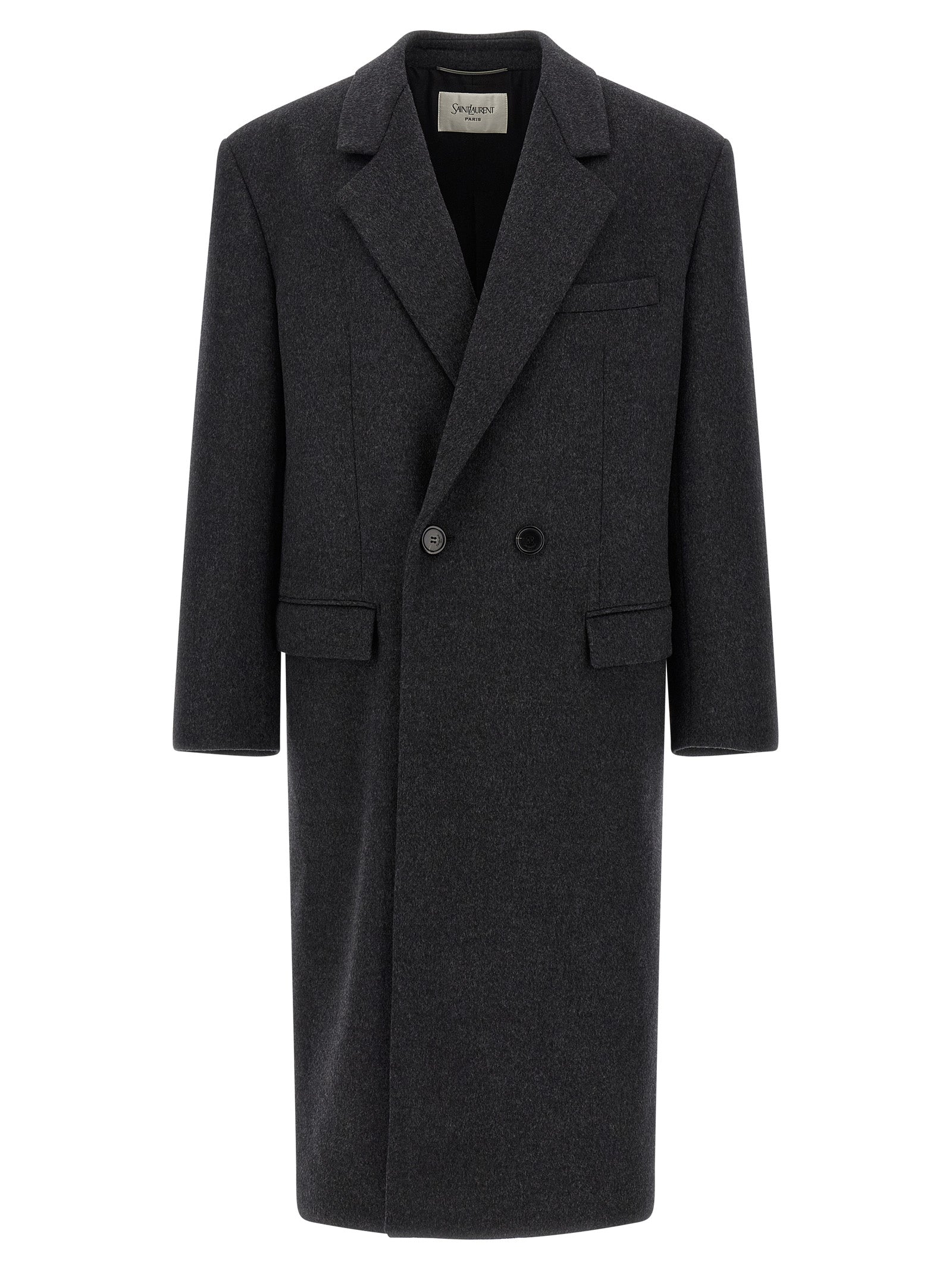 Saint Laurent Gray Wool Men's Coat