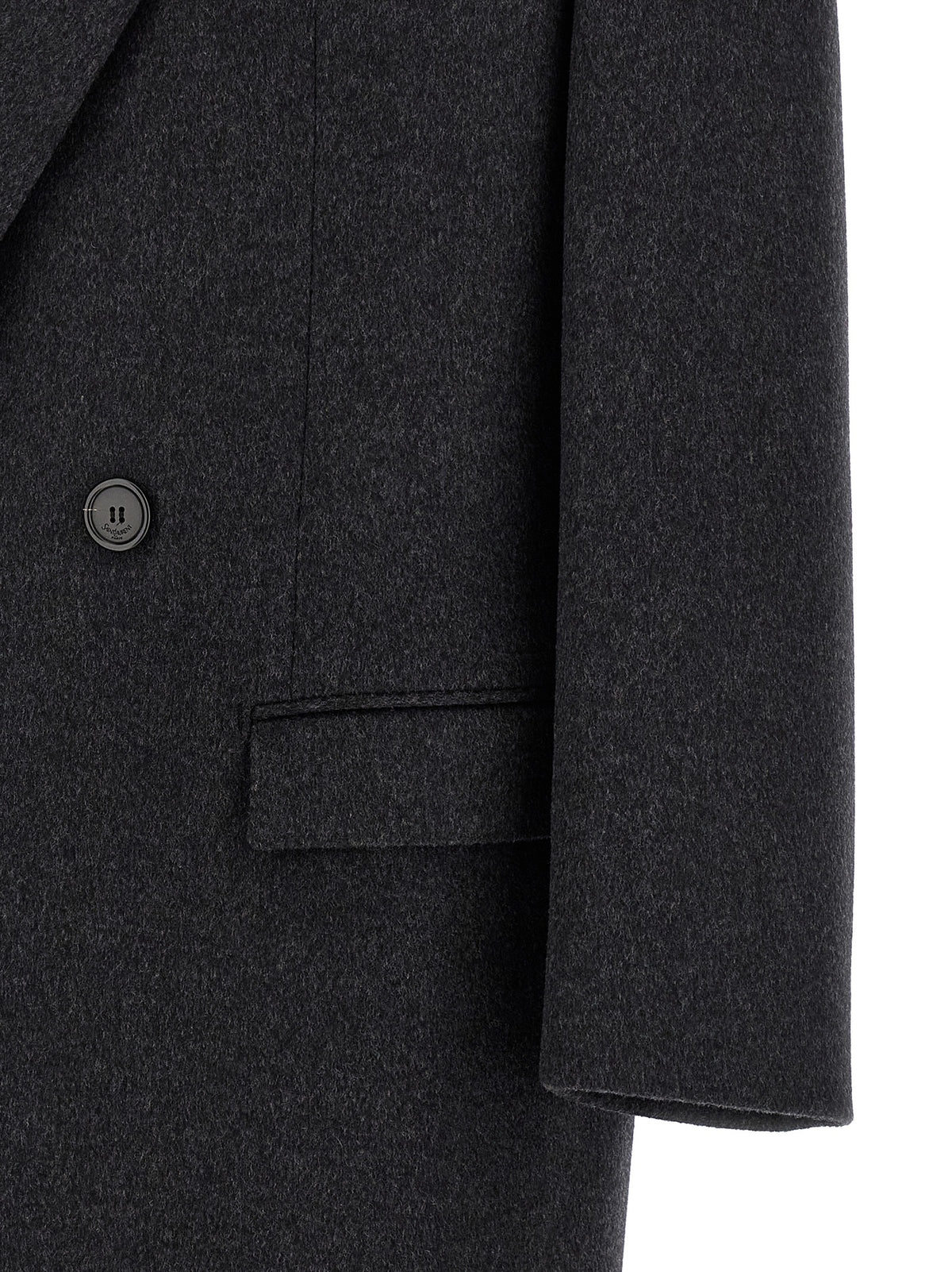 Saint Laurent Gray Wool Men's Coat