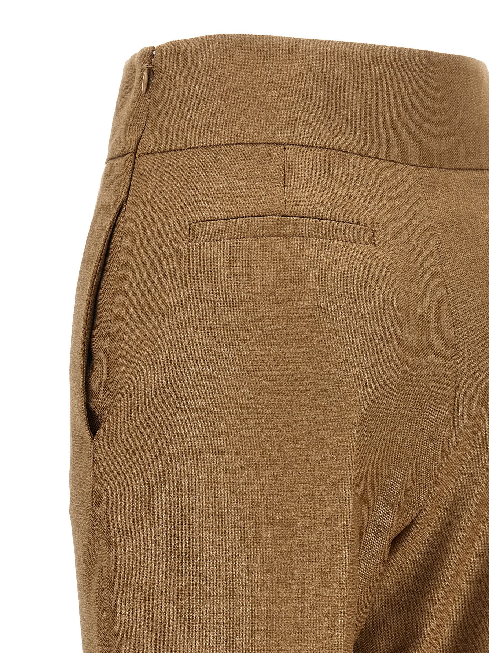 Valentino Garavani Beige Virgin Wool Dress Women's Pants