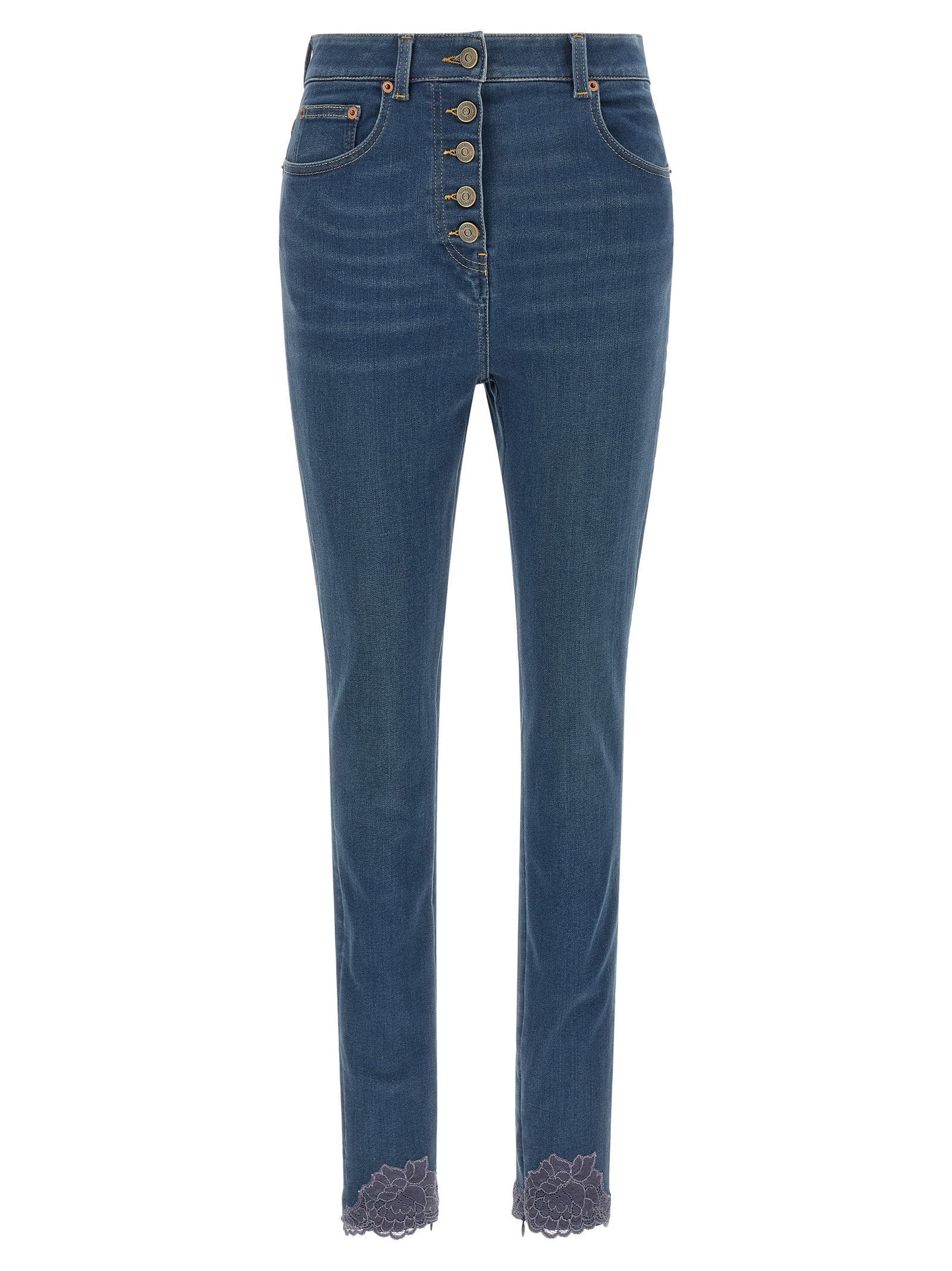 Valentino Garavani Blue Lamb Fur High-Waisted Women's Jean