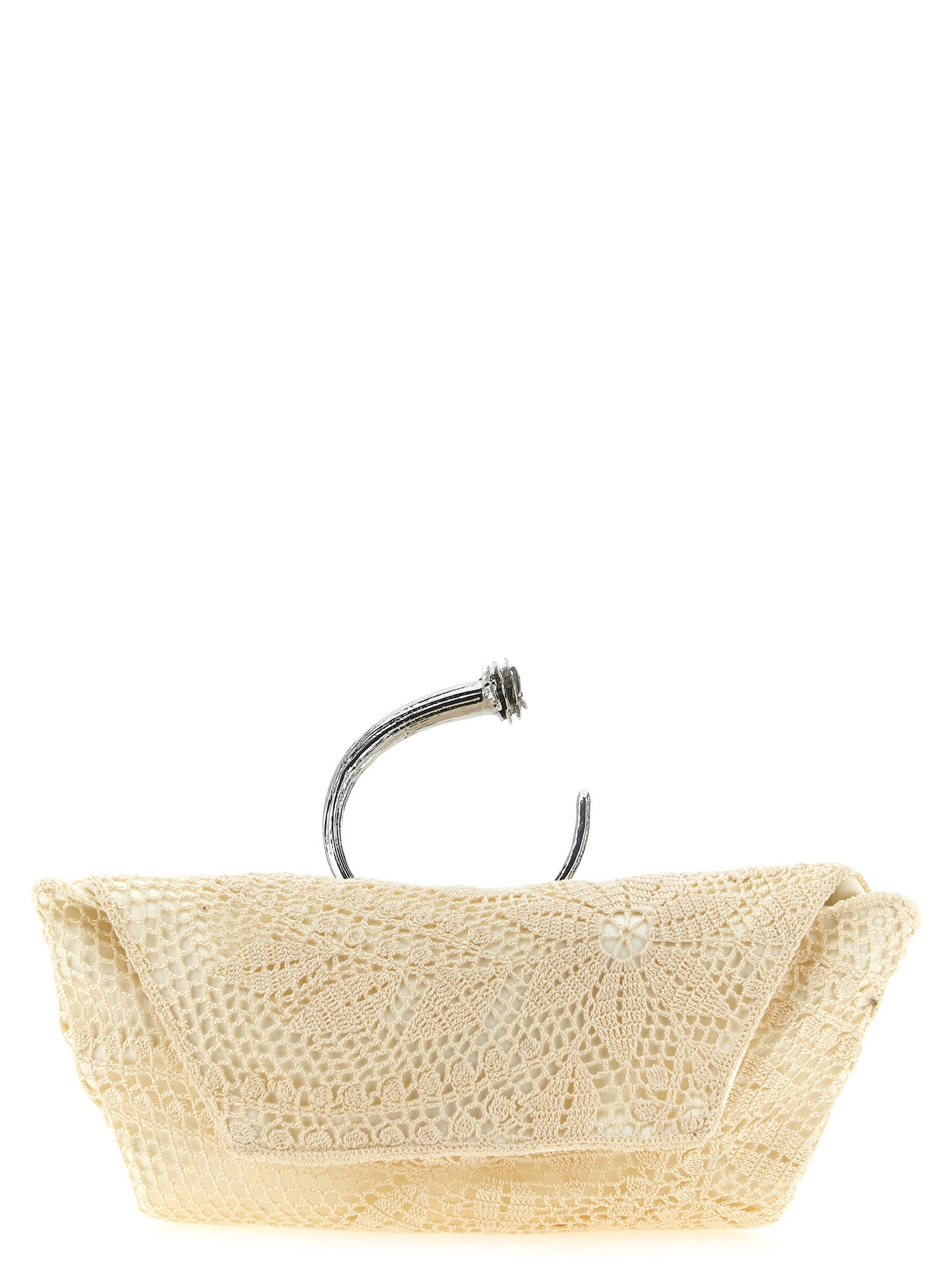 Magda Butrym White Silk Clutch Women's Bag