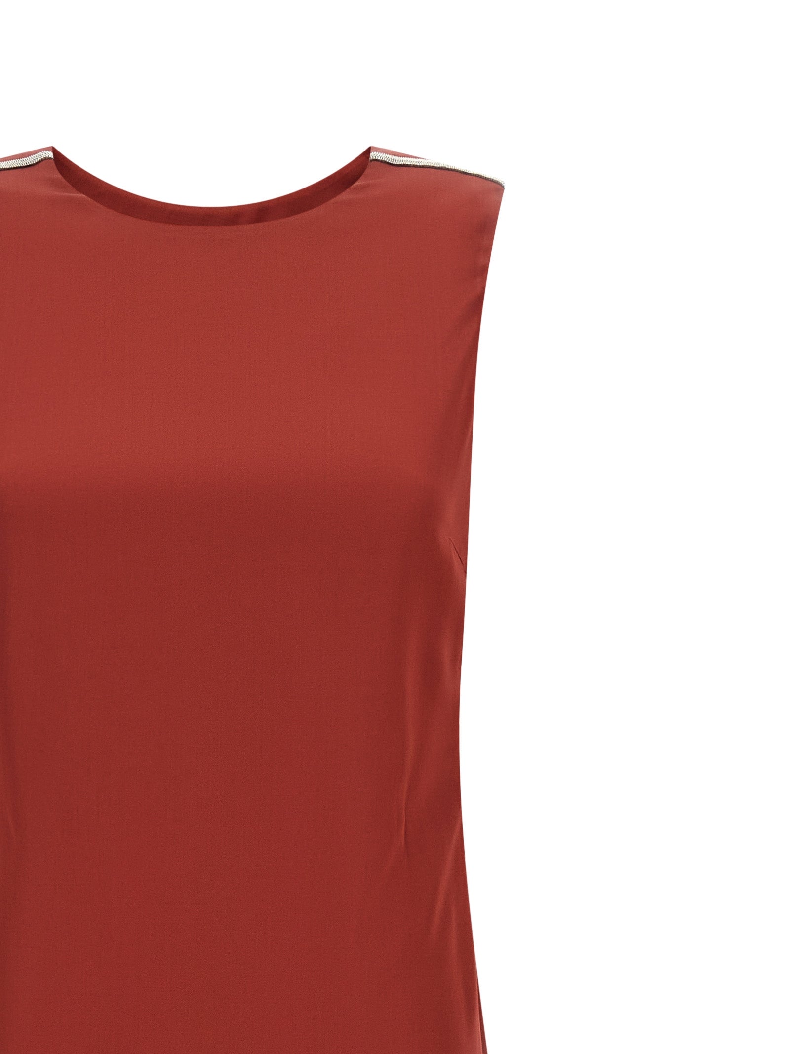 Peserico Red Viscose Long Women's Dress