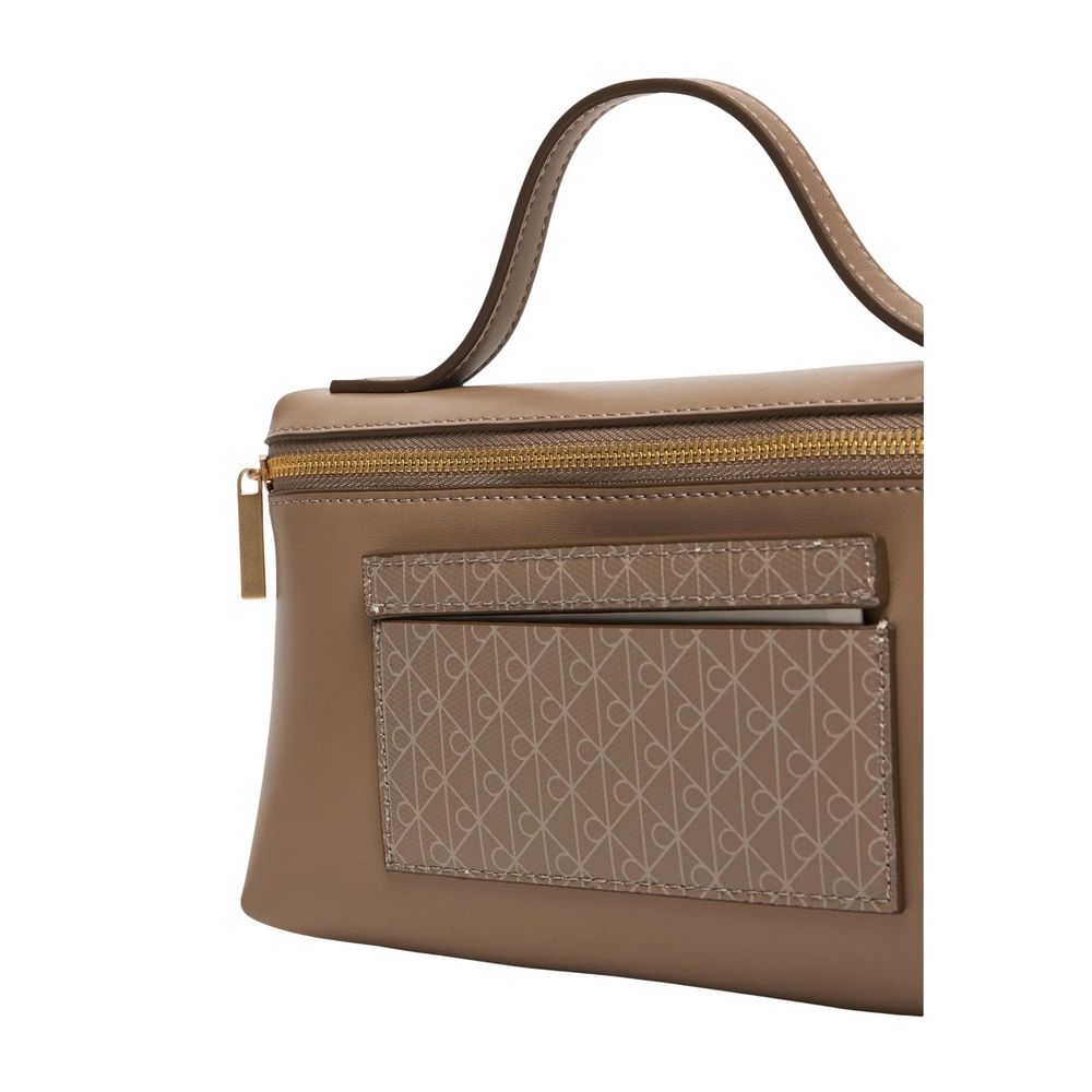 Calvin Klein Beige Polyethylene Clutch Women's Bag