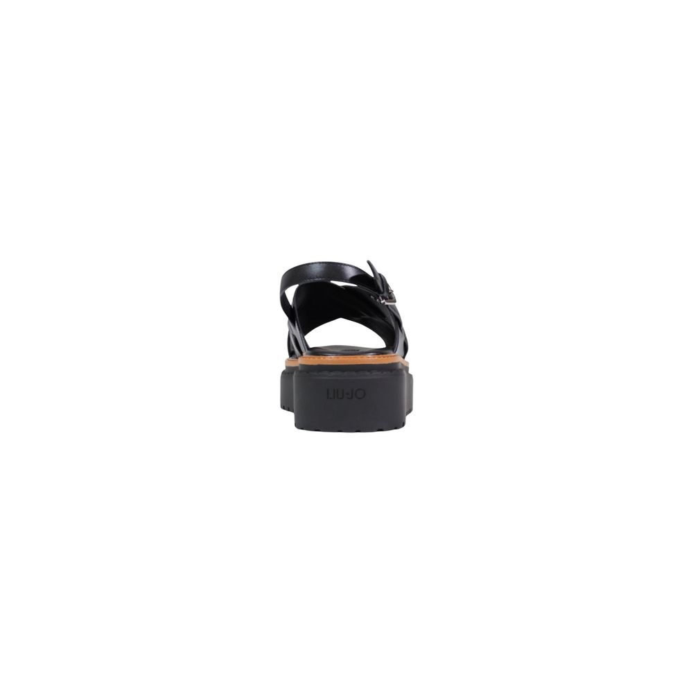 Liu Jo Black Leather Platform Women's Sandals