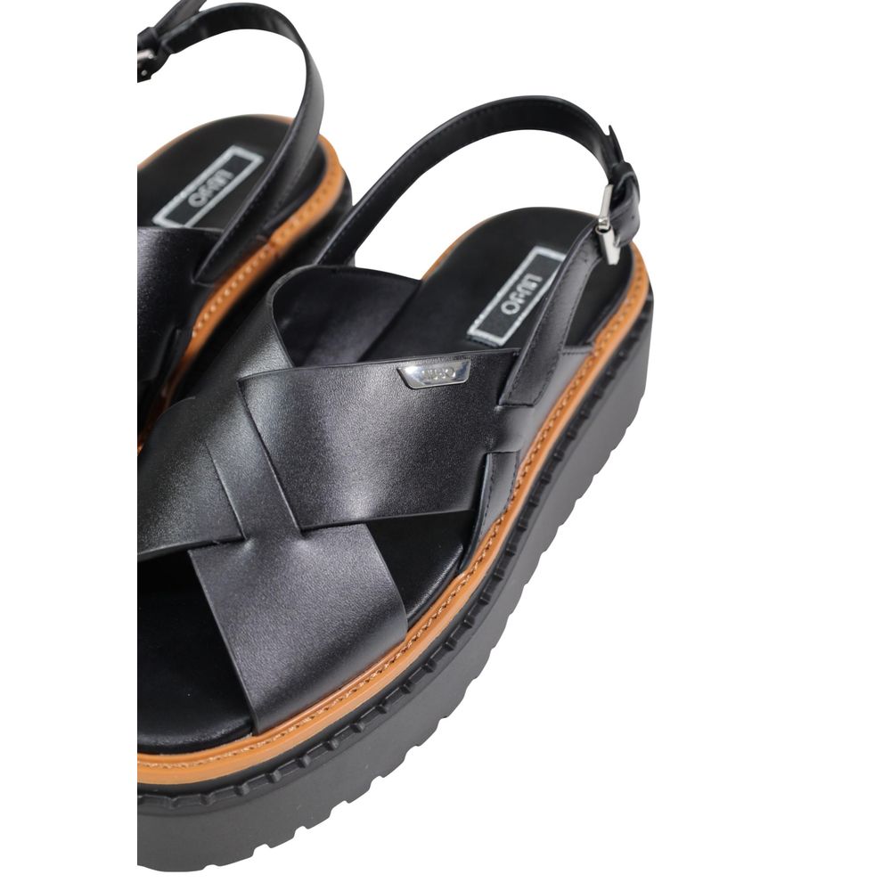 Liu Jo Black Leather Platform Women's Sandals
