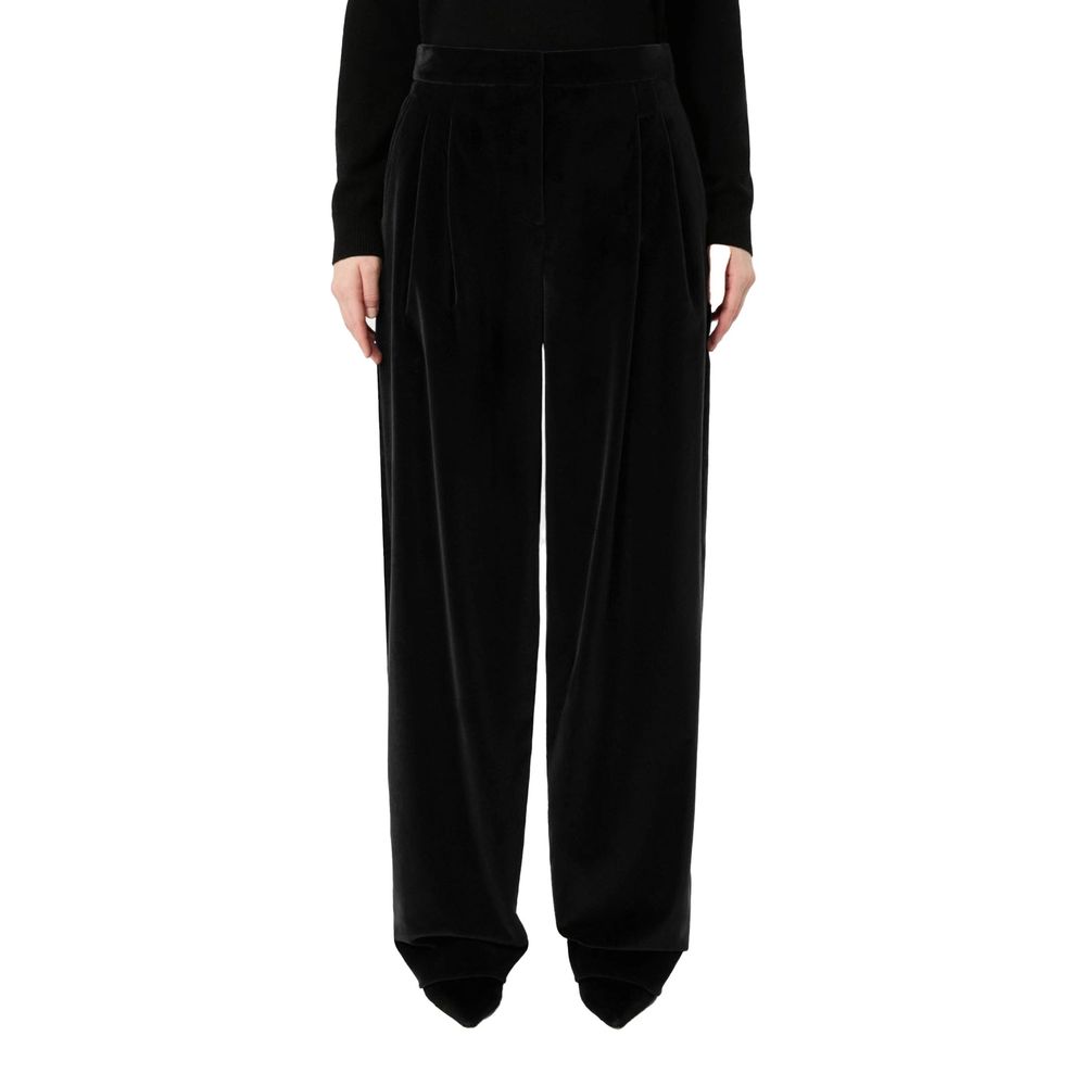 Max Mara Black Cotton Casual Women's Pants