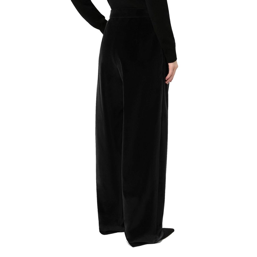 Max Mara Black Cotton Casual Women's Pants