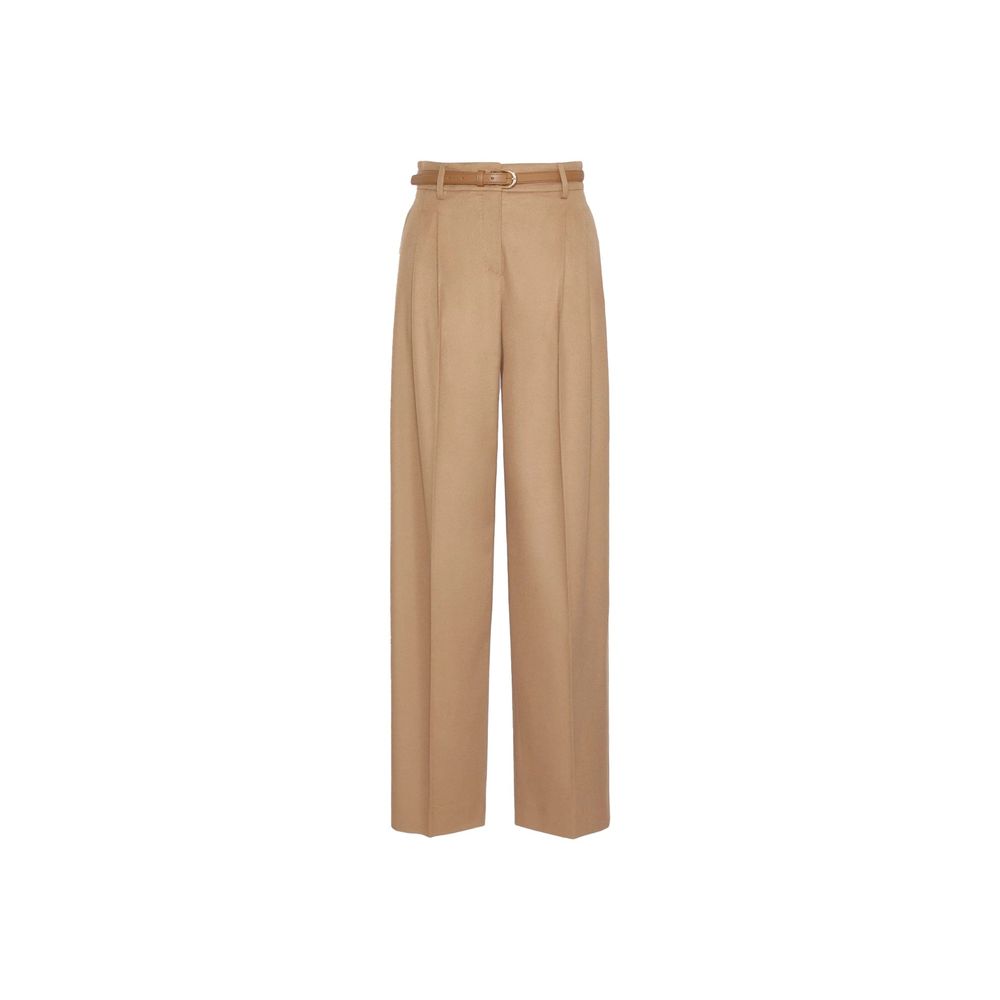 Max Mara Brown Virgin Wool Casual Women's Pants