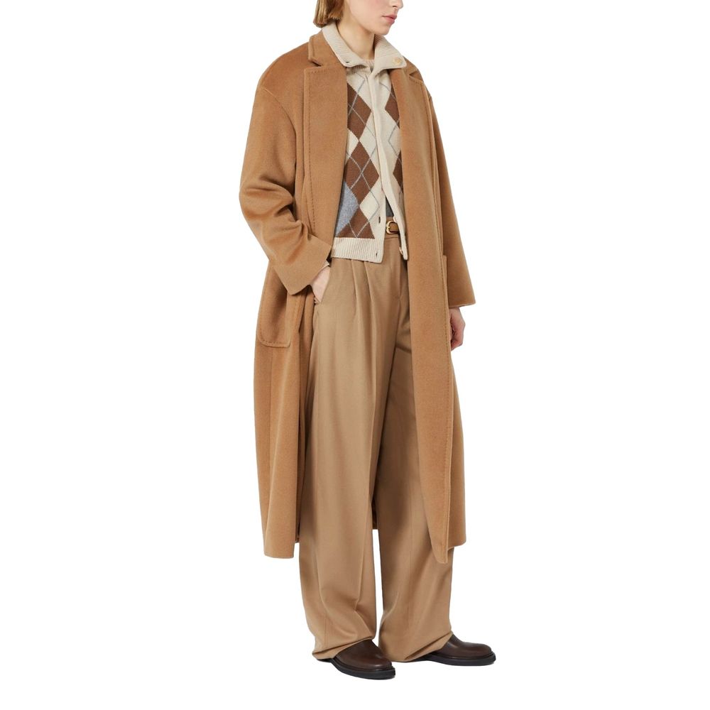 Max Mara Brown Virgin Wool Casual Women's Pants