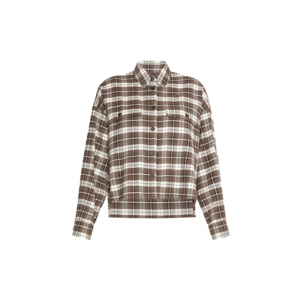 Max Mara Brown Cotton Pattern Women's Shirt