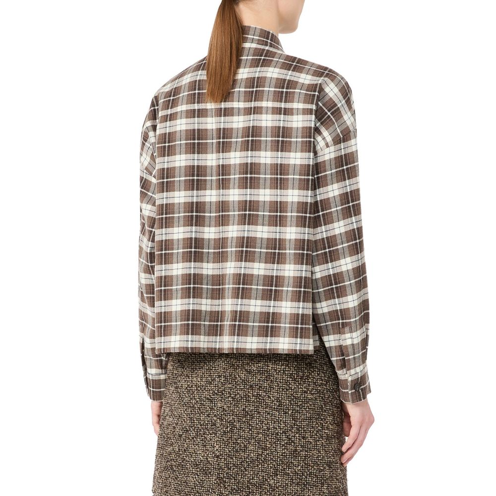 Max Mara Brown Cotton Pattern Women's Shirt