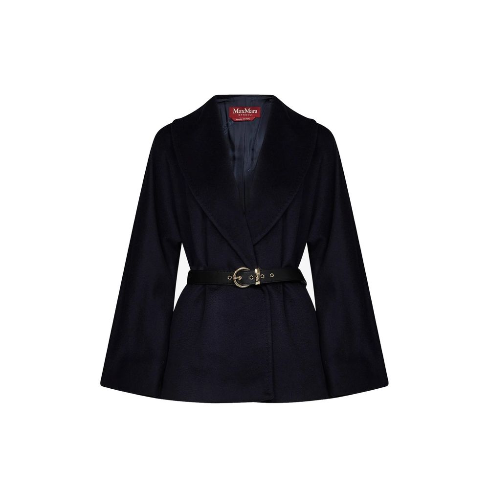 Max Mara Blue Virgin Wool Women's Coat