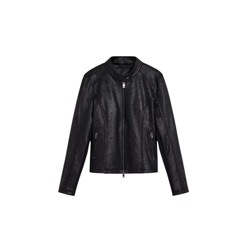 Desigual Black Polyester Leather Women's Jacket