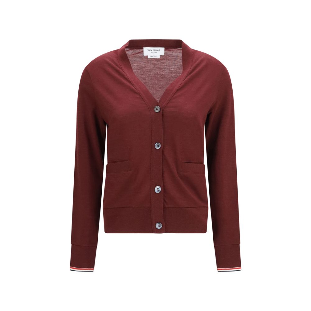 Thom Browne Bordeaux Wool Oves Aries Women's Cardigan