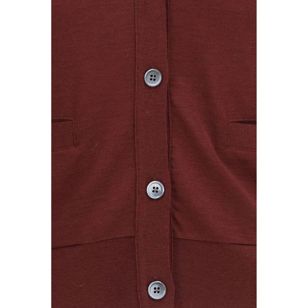 Thom Browne Bordeaux Wool Oves Aries Women's Cardigan