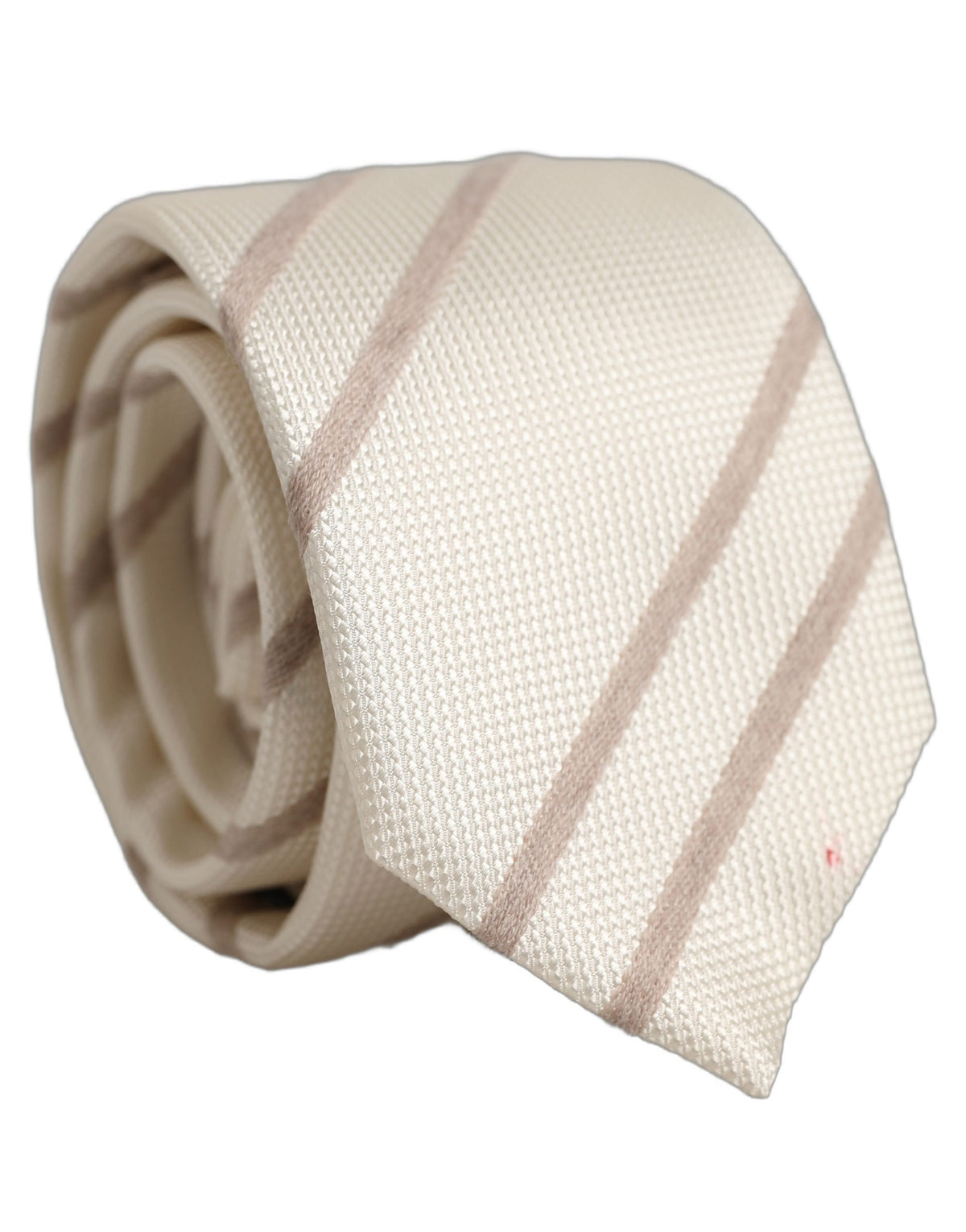Dolce & Gabbana Men Off White Silk Stripes Adjustable Men'sd NeckMen's Men's Tie (Pre-Owned)