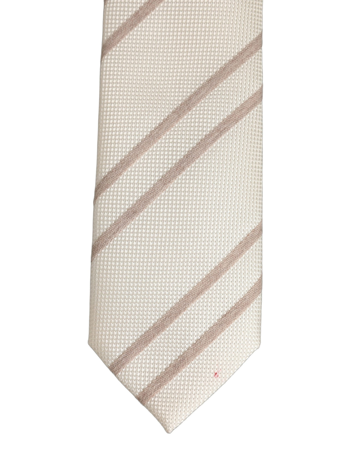 Dolce & Gabbana Men Off White Silk Stripes Adjustable Men'sd NeckMen's Men's Tie (Pre-Owned)