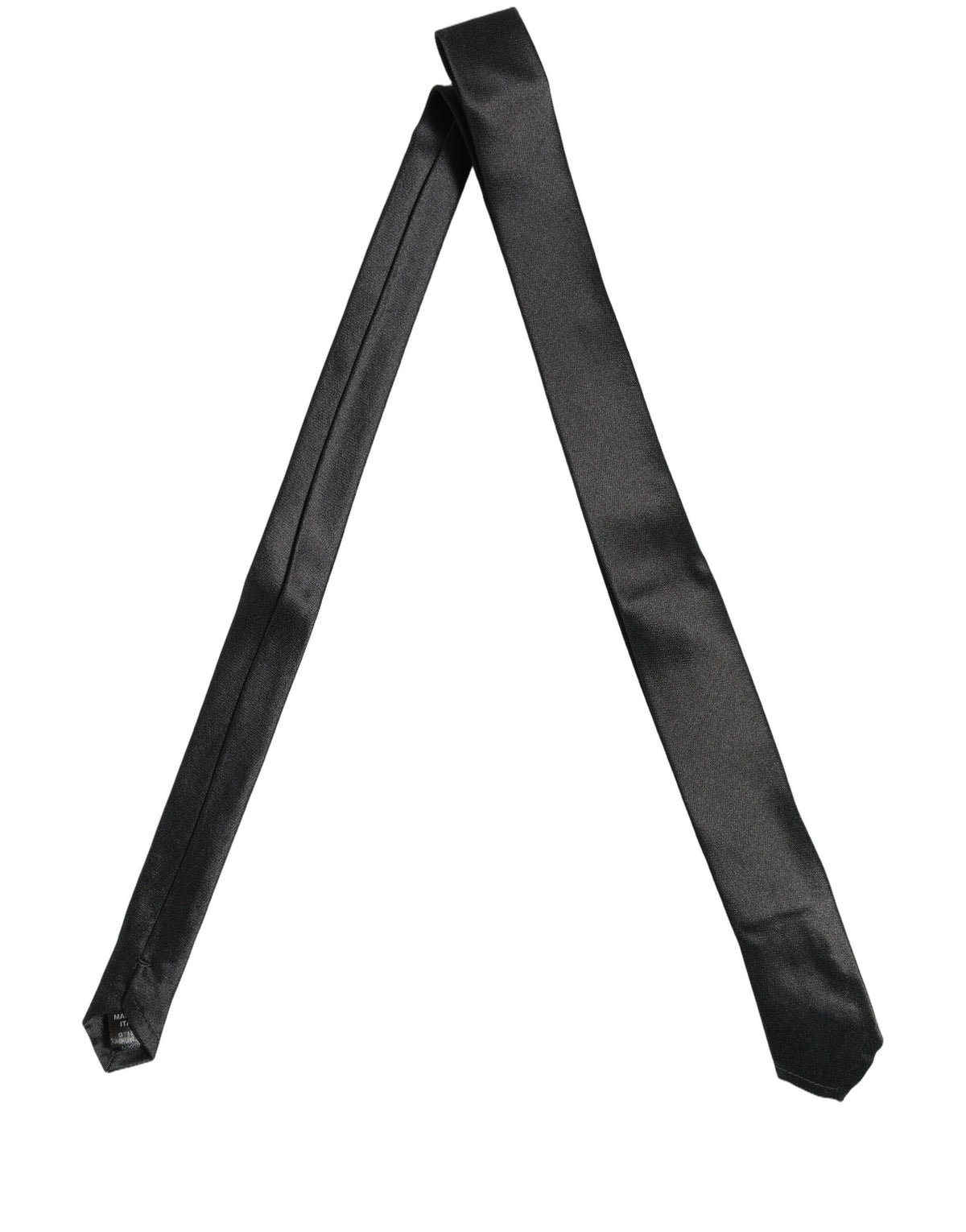 Dolce & Gabbana Men Black Satin Silk Classic Adjustable Men'sd NeckMen's Men's Tie