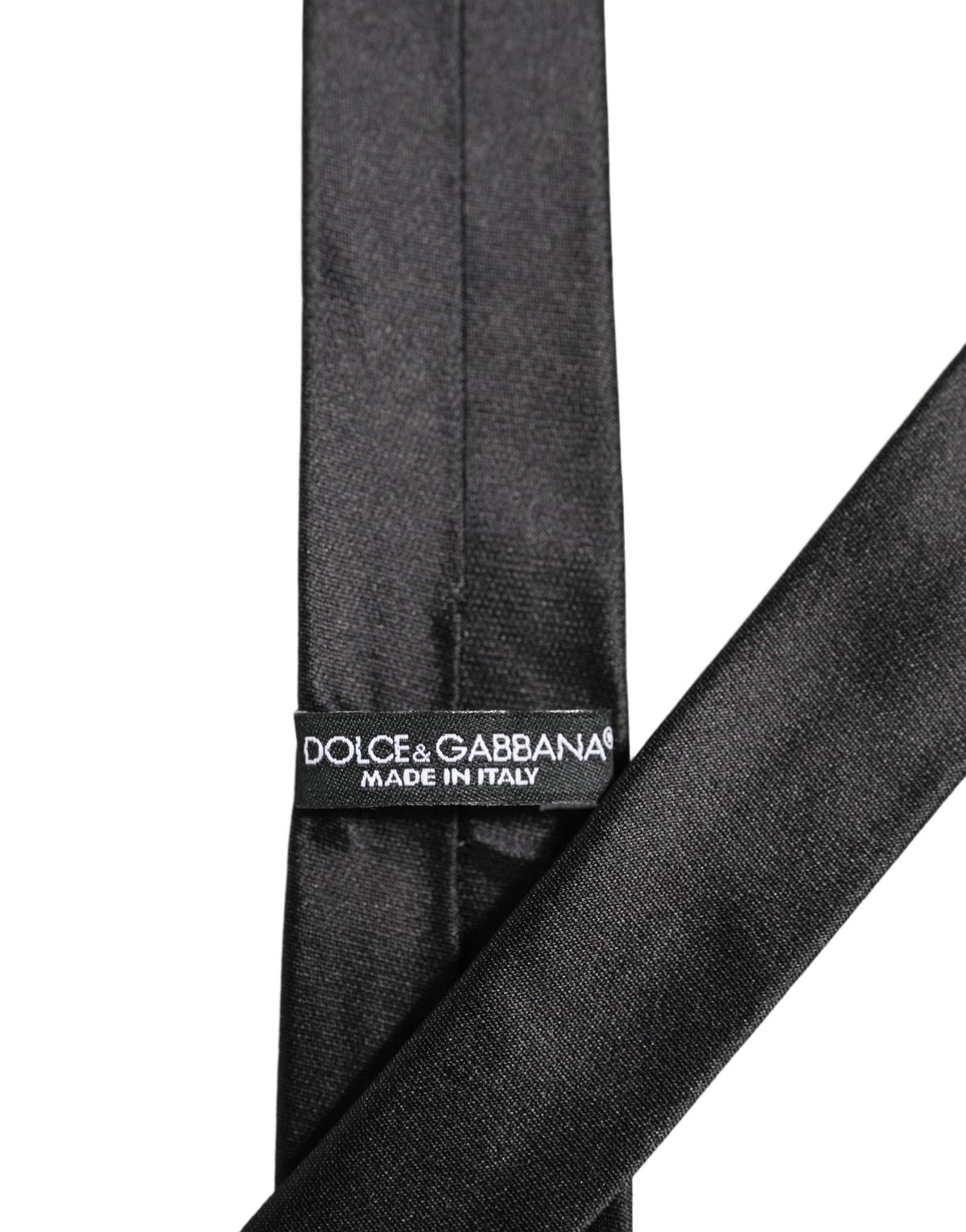 Dolce & Gabbana Men Black Satin Silk Classic Adjustable Men'sd NeckMen's Men's Tie