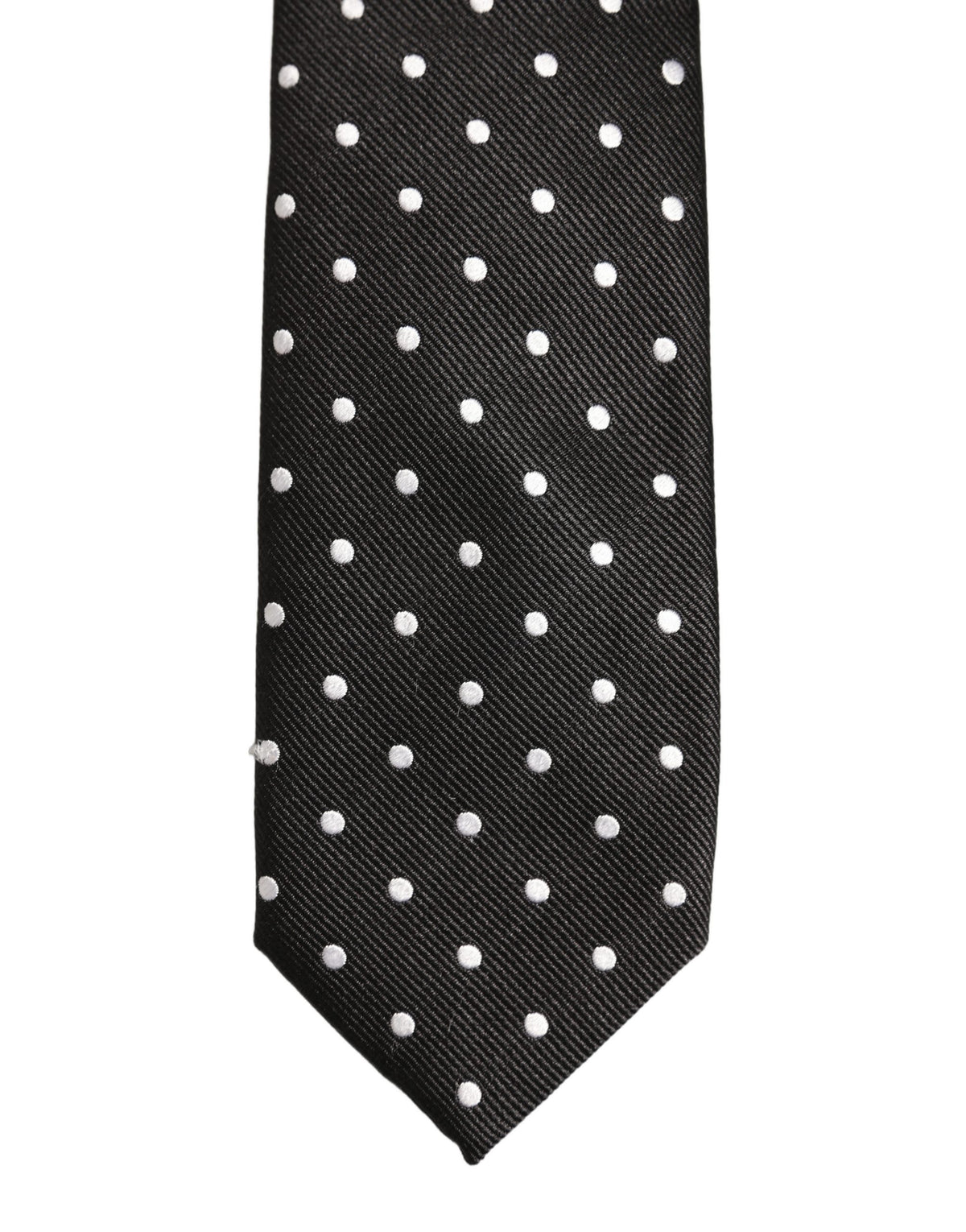 Dolce & Gabbana Black White Polka Dots Silk Adjustable Men'sd NeckMen's Men's Tie (Pre-Owned)