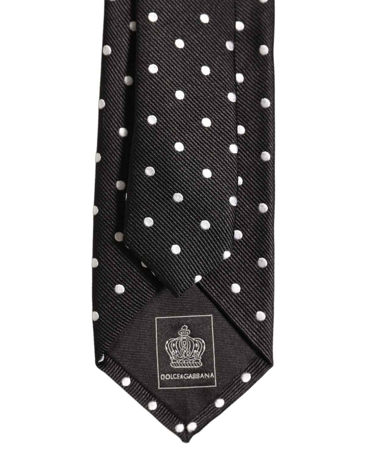 Dolce & Gabbana Black White Polka Dots Silk Adjustable Men'sd NeckMen's Men's Tie (Pre-Owned)