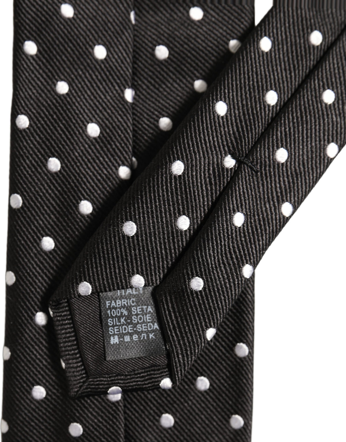 Dolce & Gabbana Black White Polka Dots Silk Adjustable Men'sd NeckMen's Men's Tie (Pre-Owned)