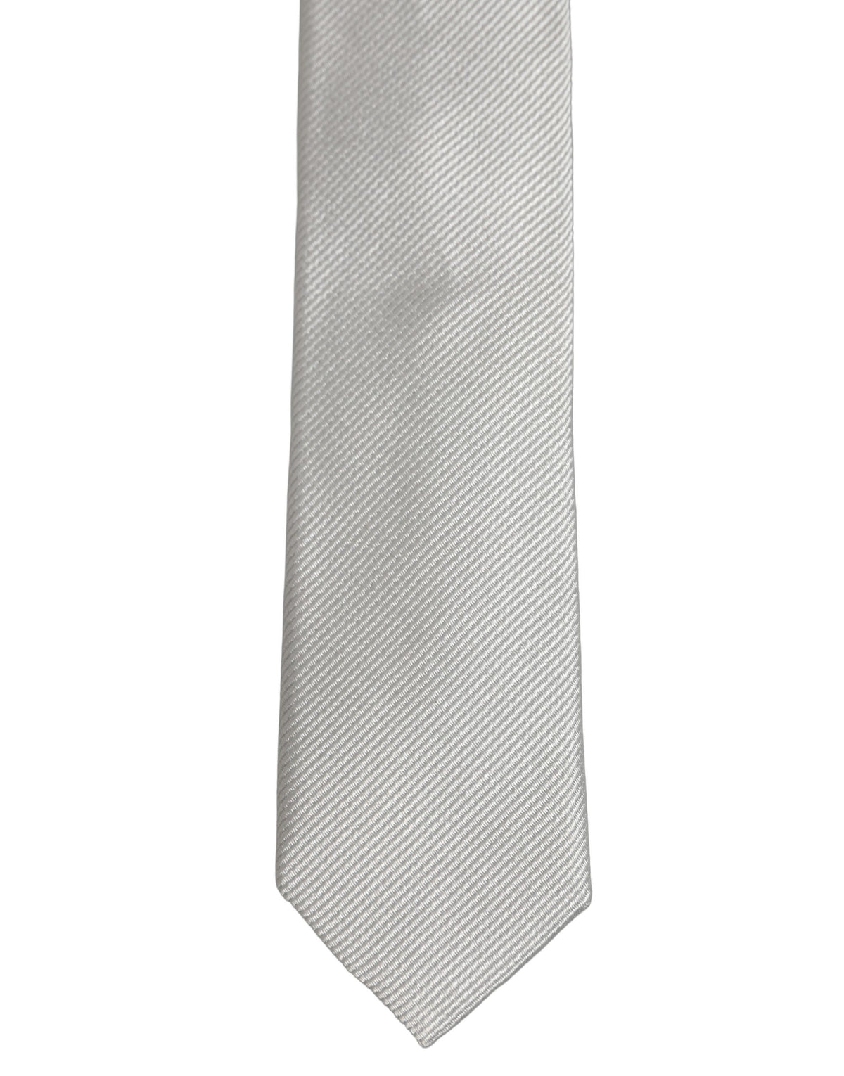 Dolce & Gabbana Men Light Gray Textured Silk Adjustable Men'sd NeckMen's Men's Tie