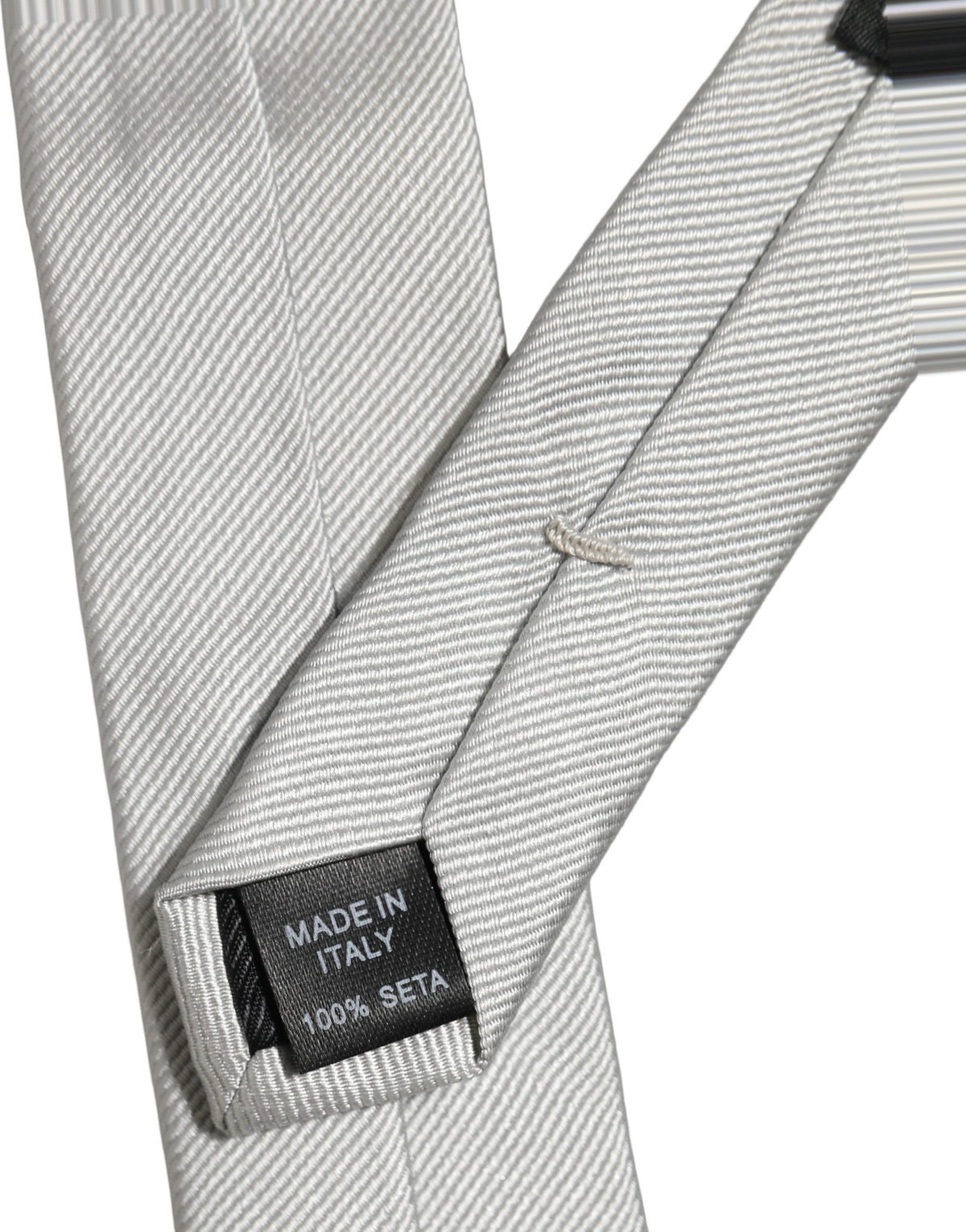 Dolce & Gabbana Men Light Gray Textured Silk Adjustable Men'sd NeckMen's Men's Tie