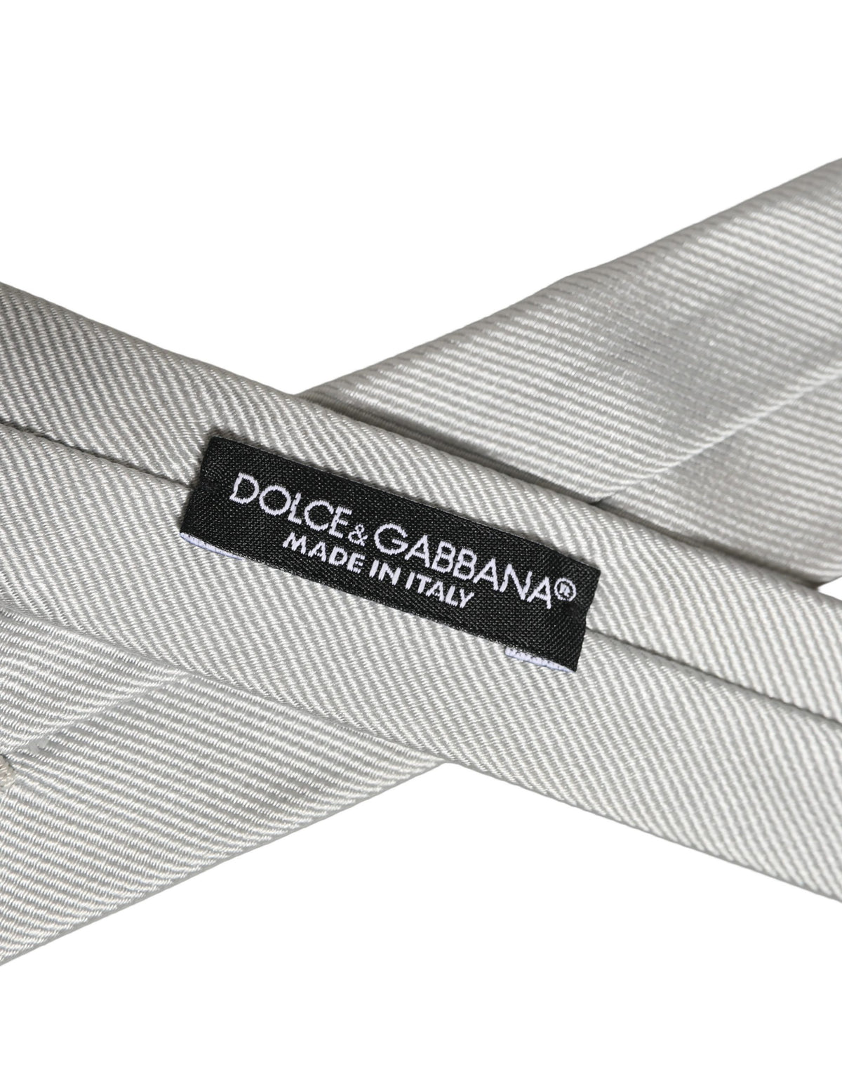 Dolce & Gabbana Men Light Gray Textured Silk Adjustable Men'sd NeckMen's Men's Tie