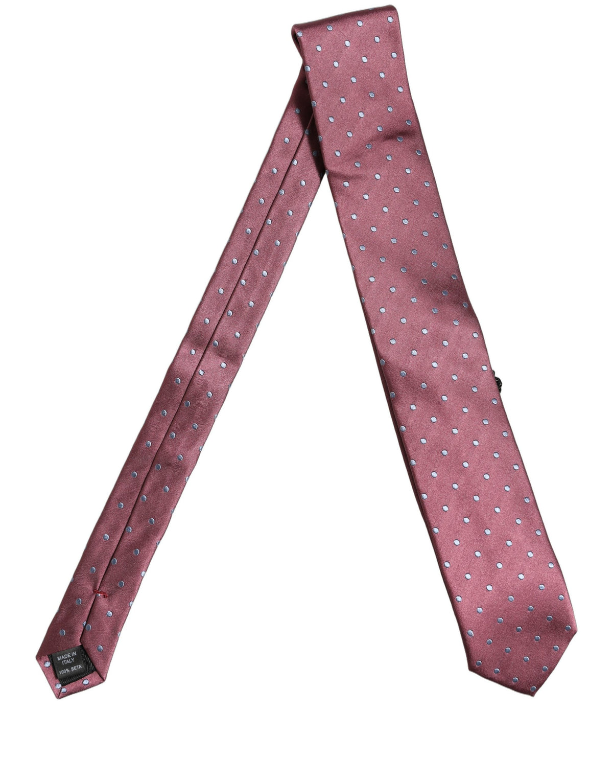Dolce & Gabbana Men Maroon Silk Polka Dot Adjustable Men'sd NeckMen's Men's Tie