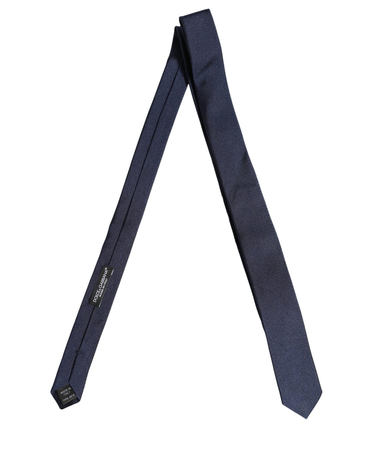 Dolce & Gabbana Men Dark Blue Textured Silk Adjustable Men'sd NeckMen's Men's Tie