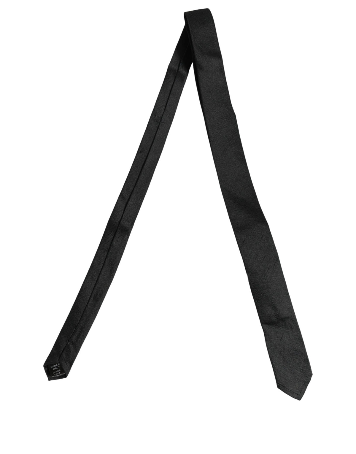 Dolce & Gabbana Men Black Satin Silk Classic Adjustable Men'sd NeckMen's Men's Tie