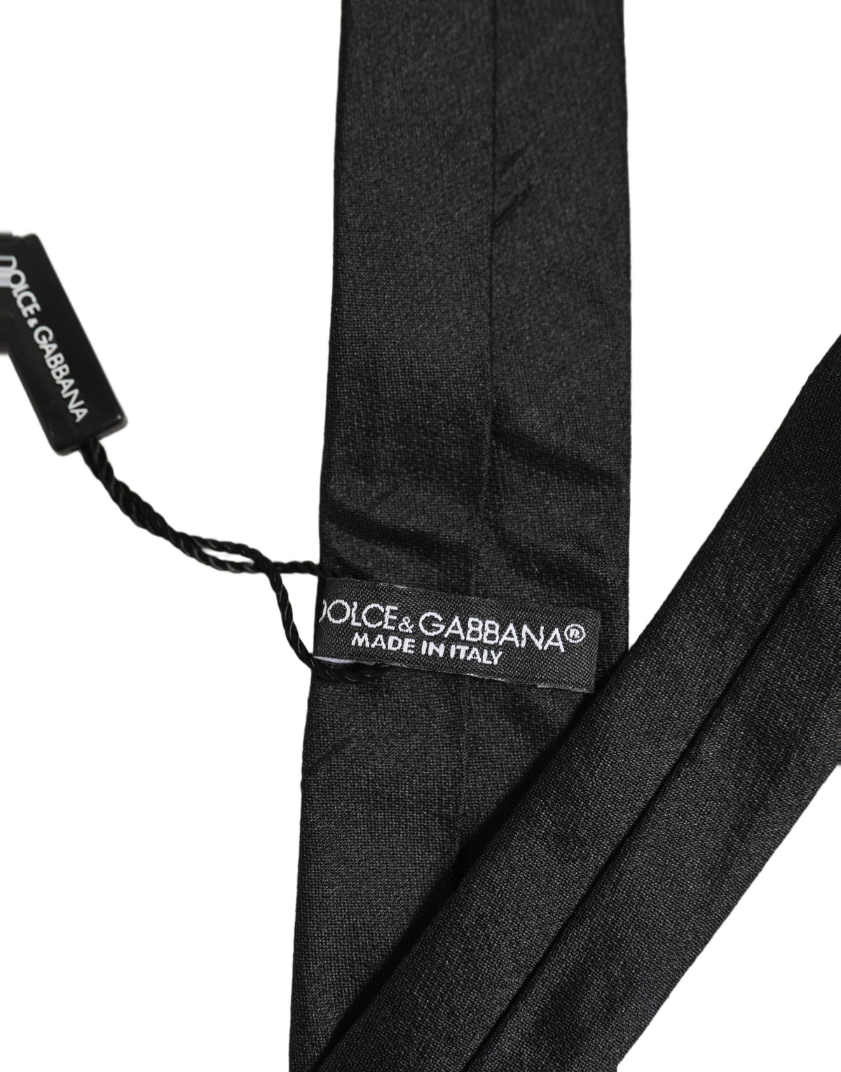 Dolce & Gabbana Men Black Satin Silk Classic Adjustable Men'sd NeckMen's Men's Tie