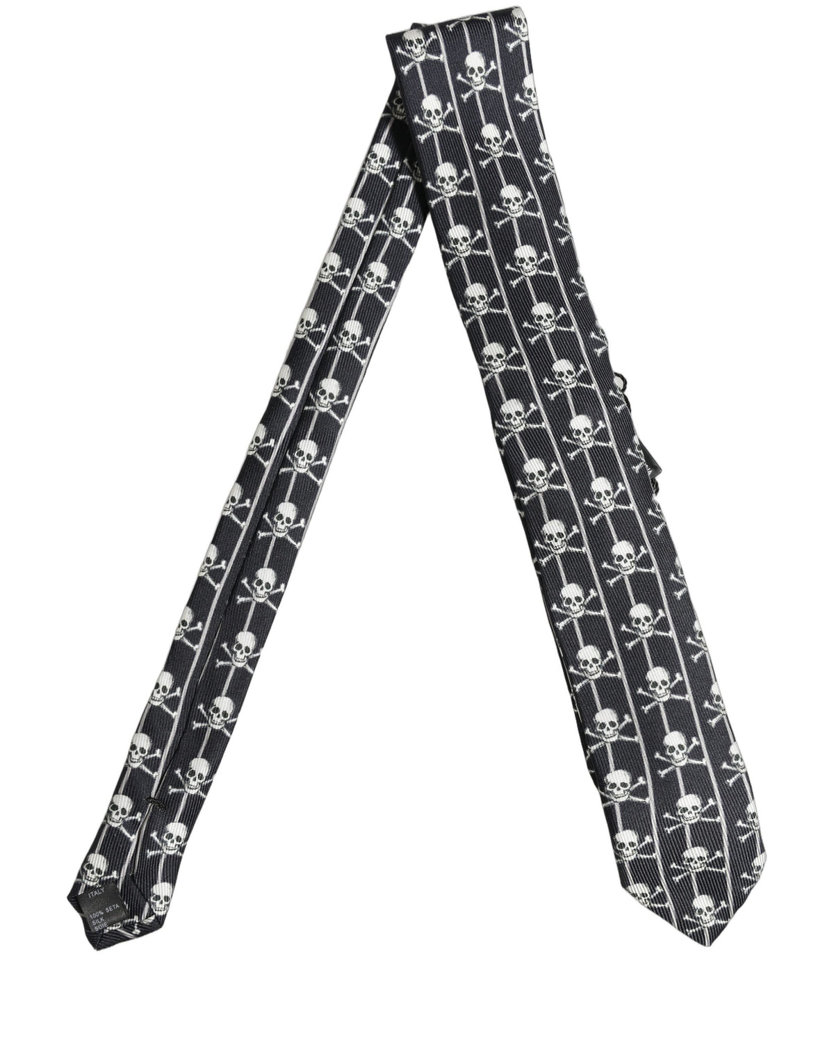 Dolce & Gabbana Men Black Silk Skull Fantasy Adjustable Men'sd NeckMen's Men's Tie