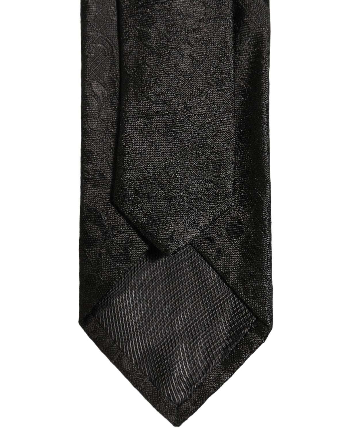 Dolce & Gabbana Men Black Silk Tonal Floral Adjustable Men'sd NeckMen's Men's Tie