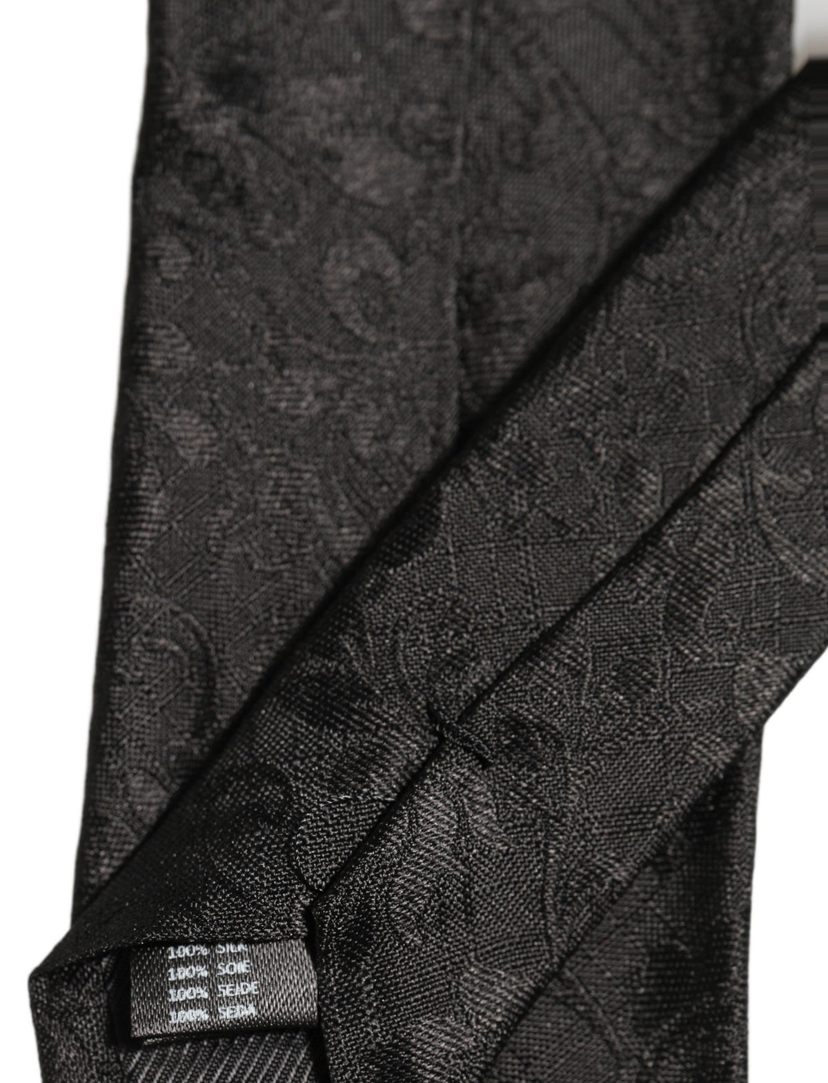 Dolce & Gabbana Men Black Silk Tonal Floral Adjustable Men'sd NeckMen's Men's Tie