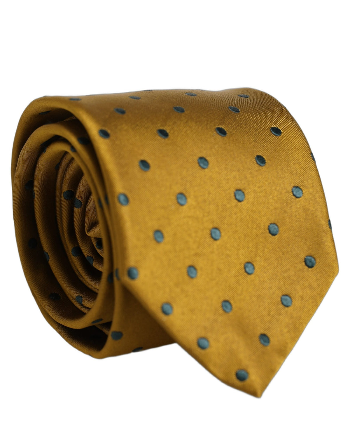 Dolce & Gabbana Men Mustard Silk Polka Dot Adjustable Men'sd NeckMen's Men's Tie