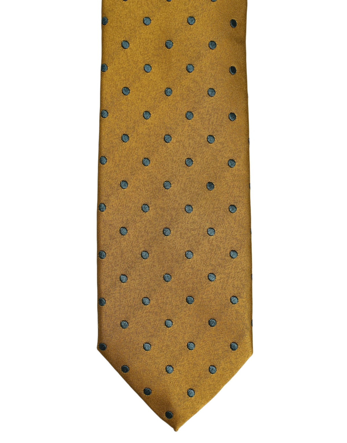 Dolce & Gabbana Men Mustard Silk Polka Dot Adjustable Men'sd NeckMen's Men's Tie