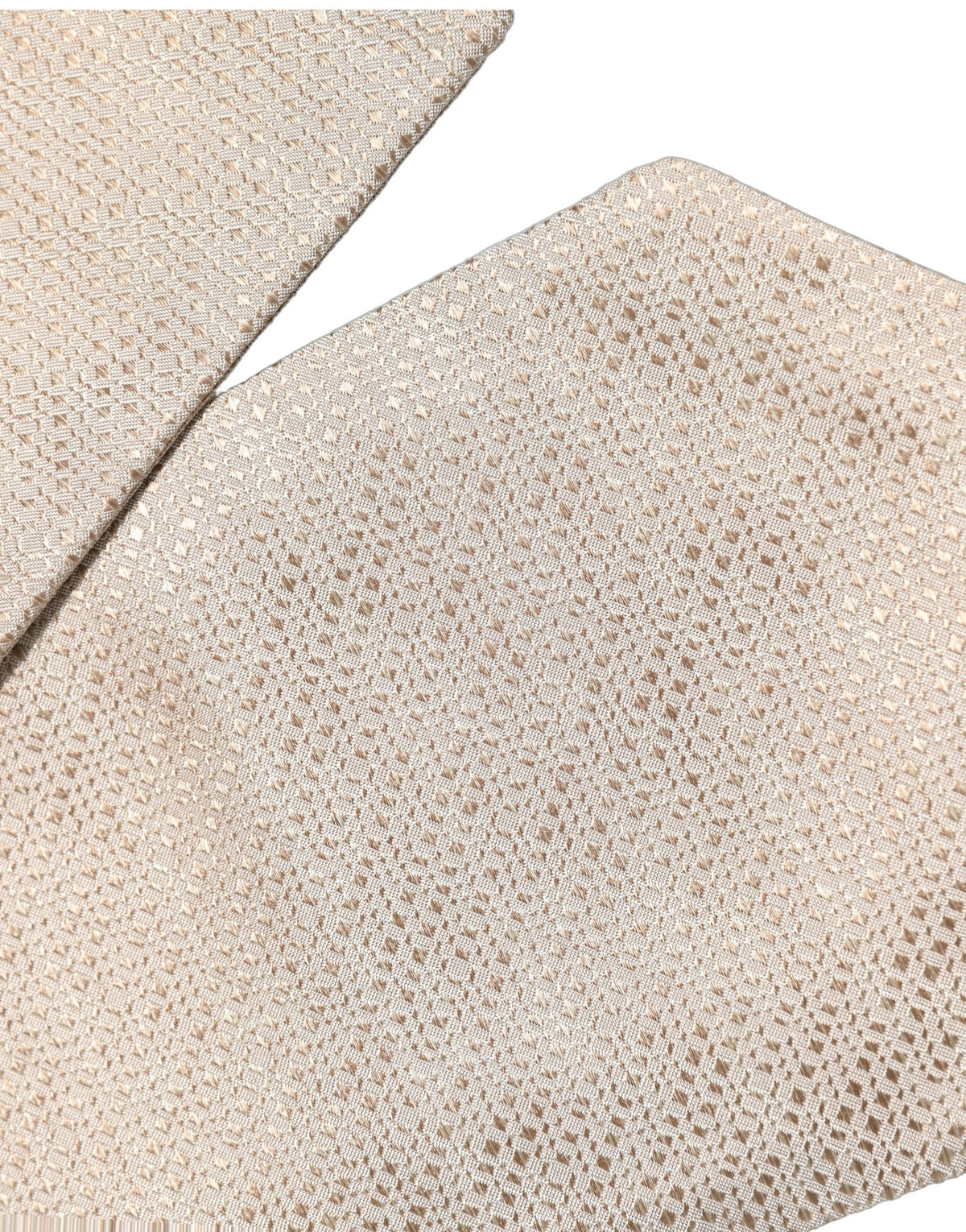 Dolce & Gabbana Beige Silk Textured Knit Adjustable Men'sd Men NeckMen's Men's Tie