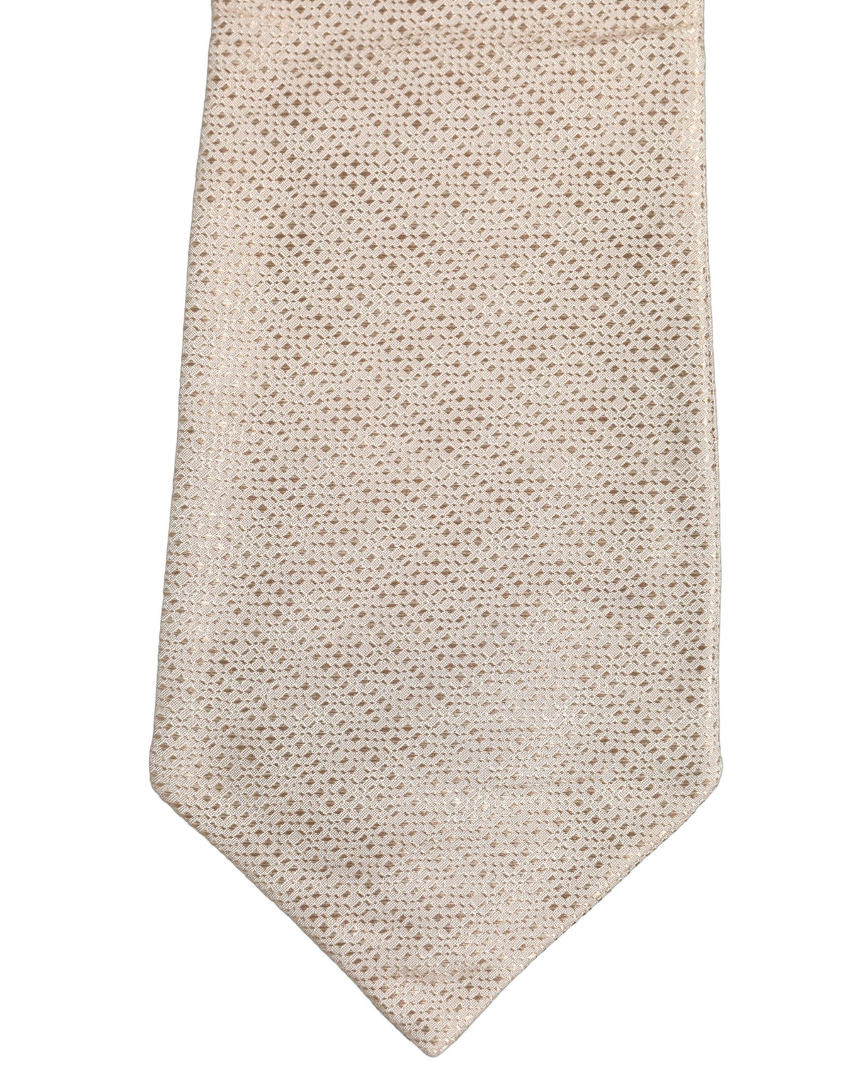 Dolce & Gabbana Beige Silk Textured Knit Adjustable Men'sd Men NeckMen's Men's Tie